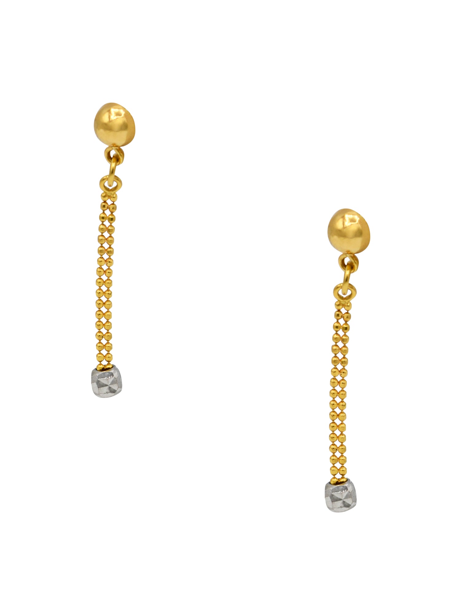 22ct Gold Two Tone Ball Earrings