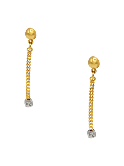 22ct Gold Two Tone Ball Earrings