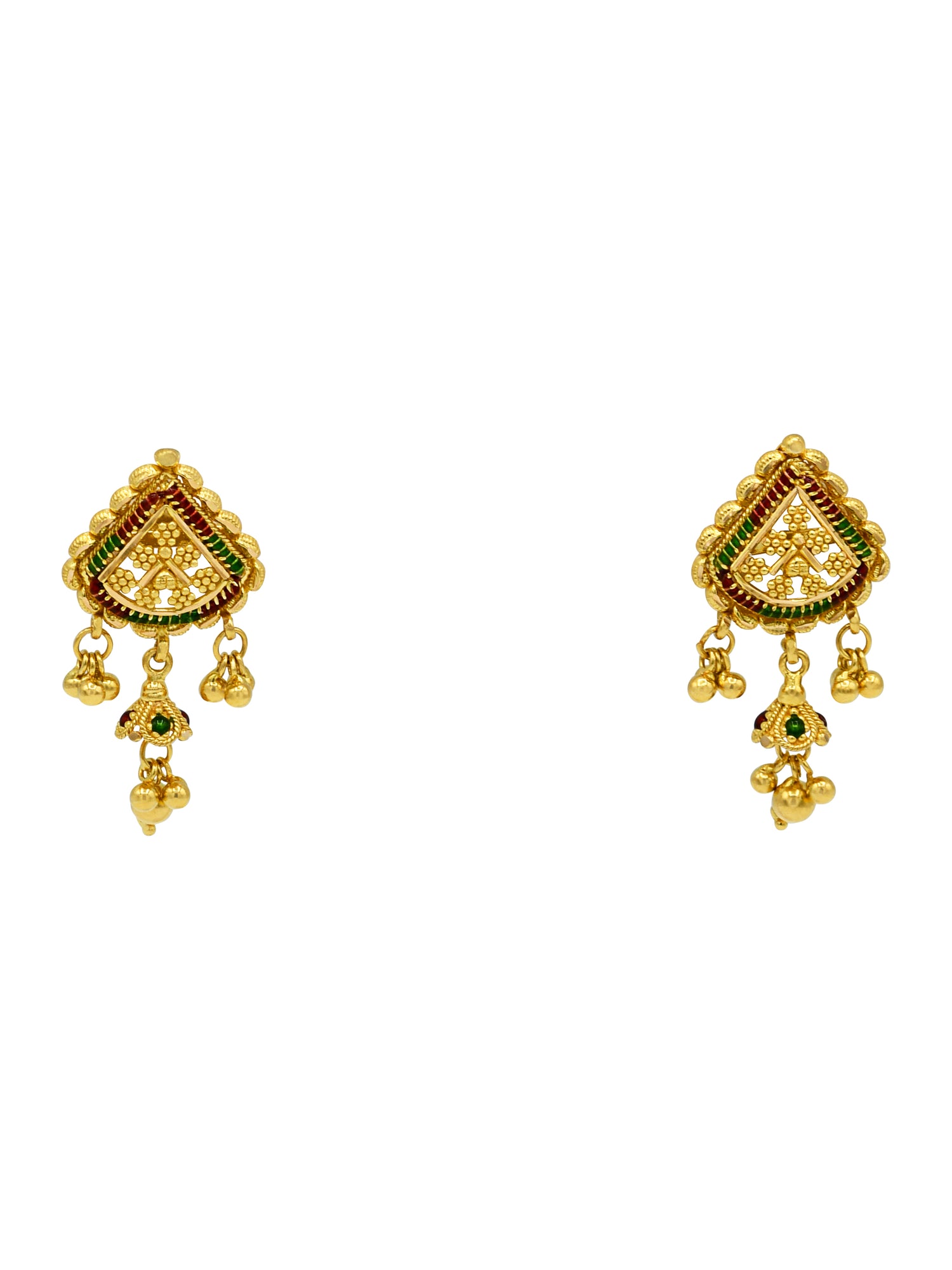22ct Gold Minakari Stud Earrings