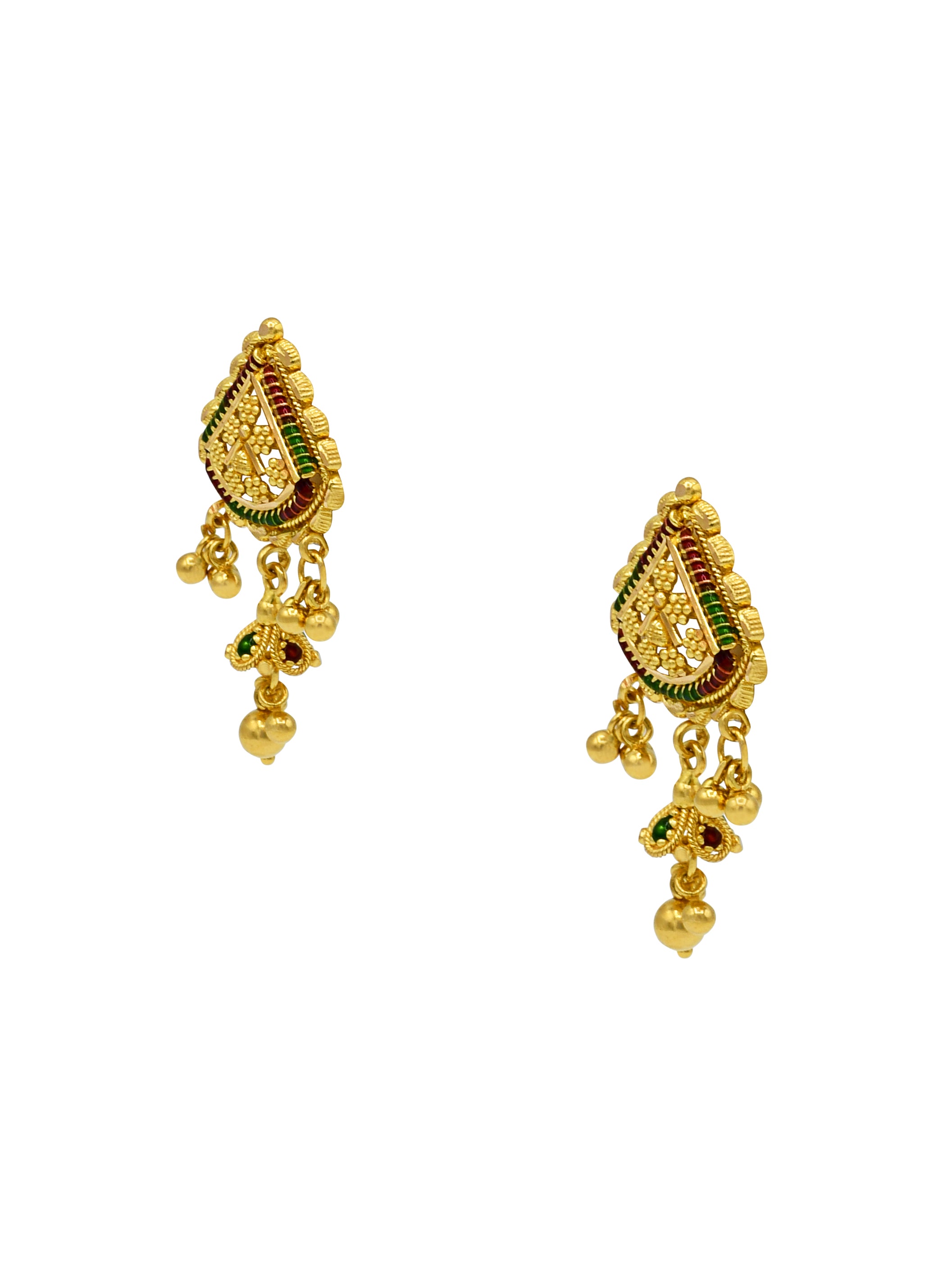 22ct Gold Minakari Stud Earrings