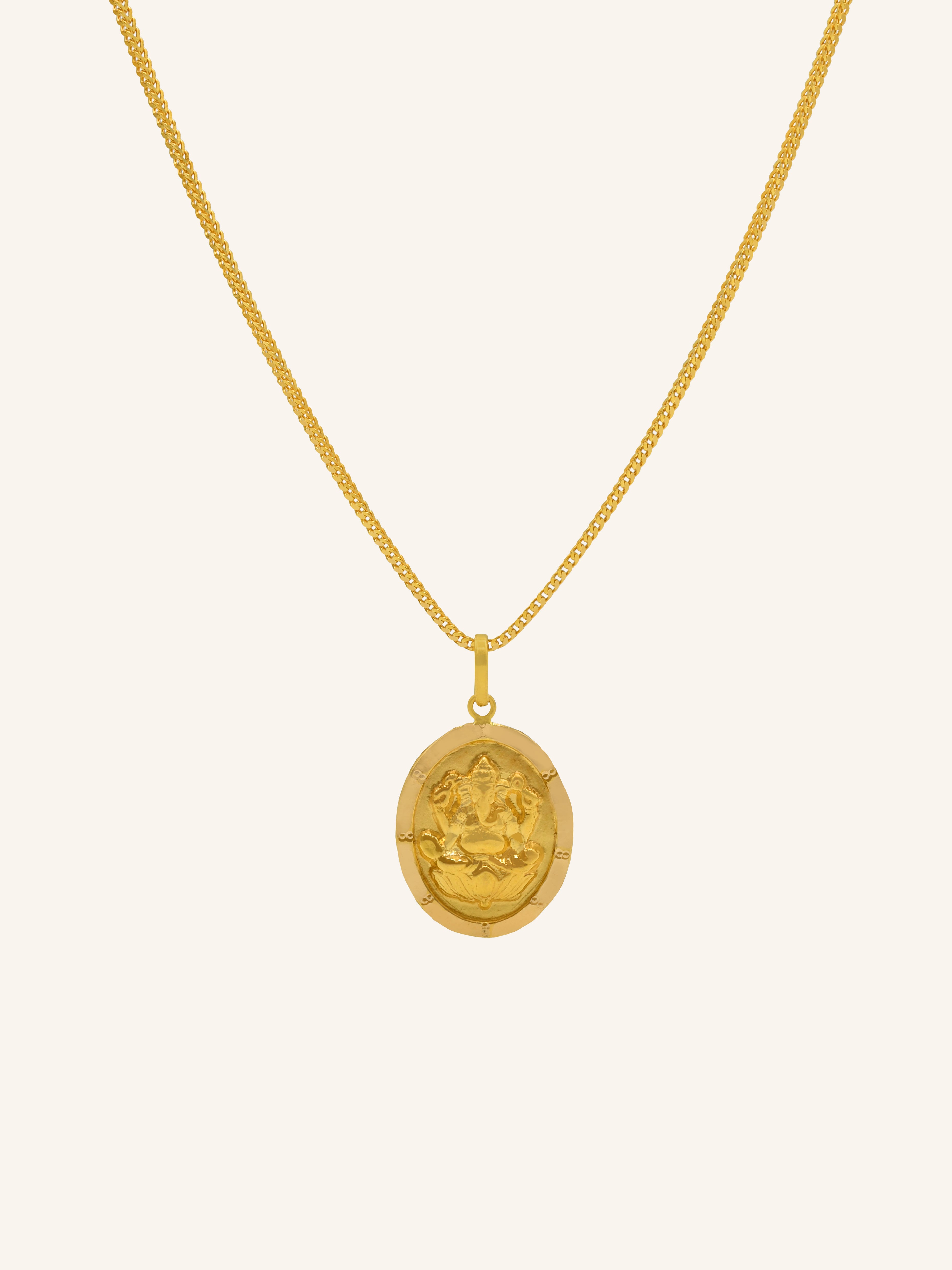 22ct Gold Ganesh Pendant 0.93 GMS - Roop Darshan