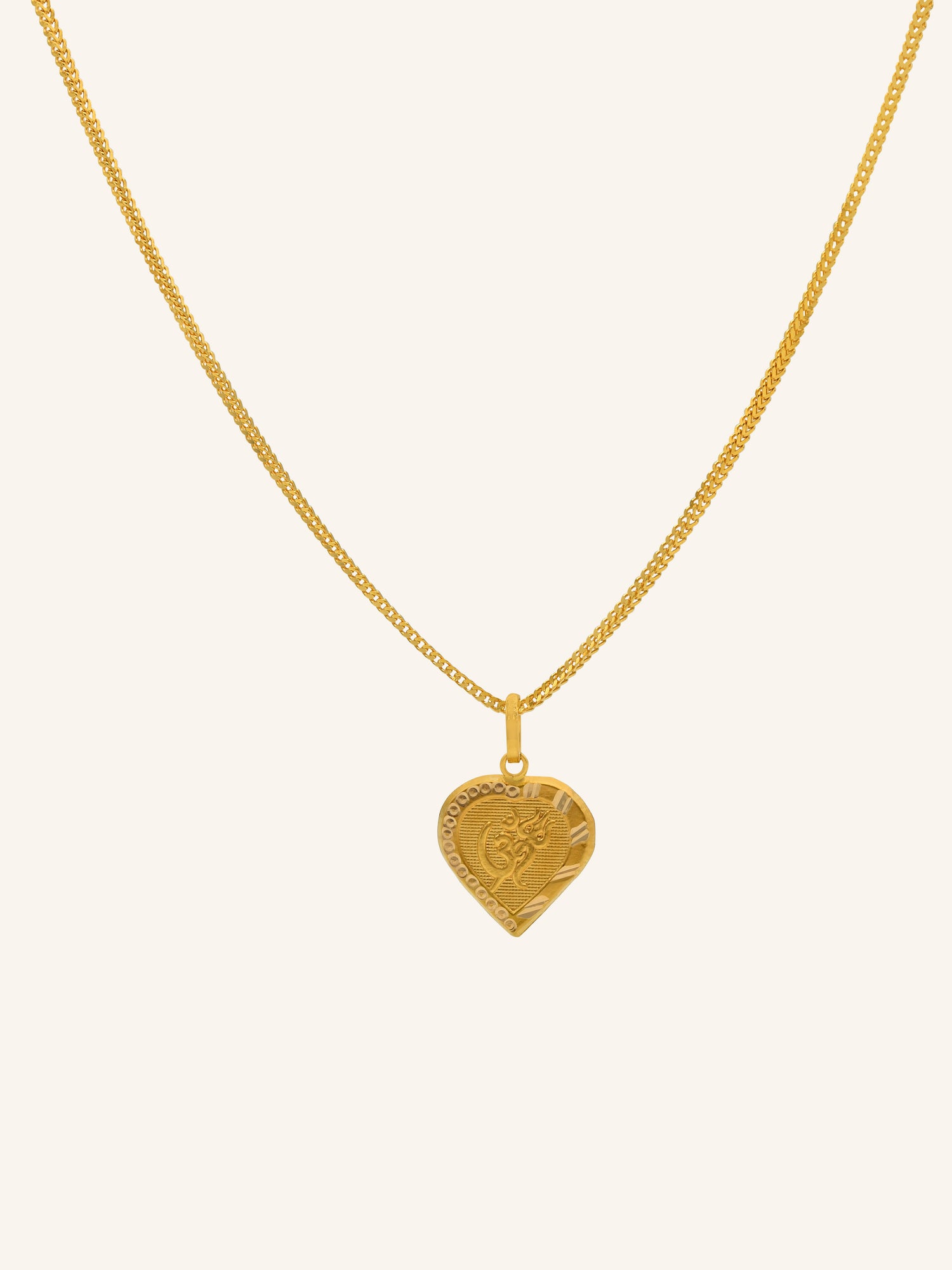 22ct Gold OM Heart Pendant 0.61 GMS - Roop Darshan