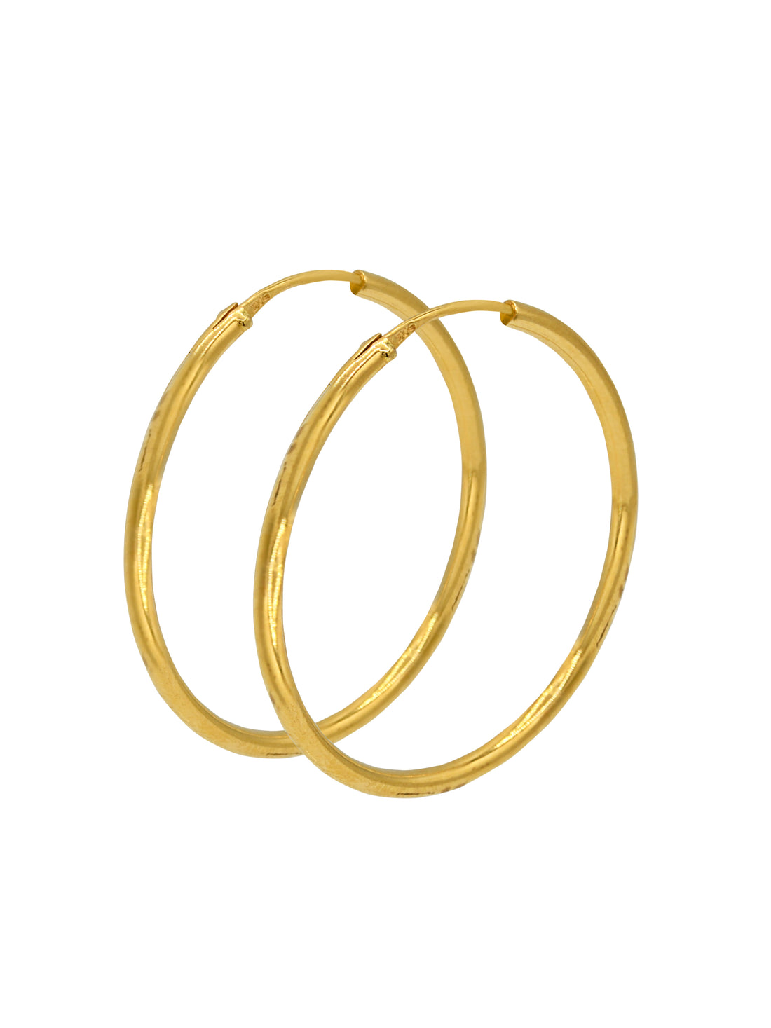 22ct Gold Plain Hoop Earring Bali