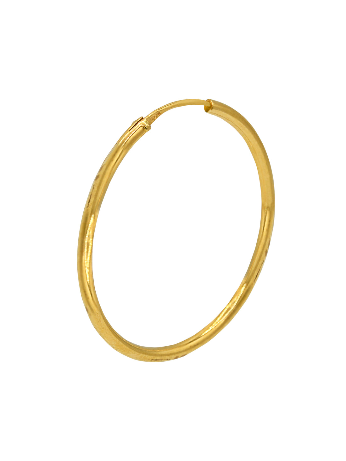 22ct Gold Plain Hoop Earring Bali