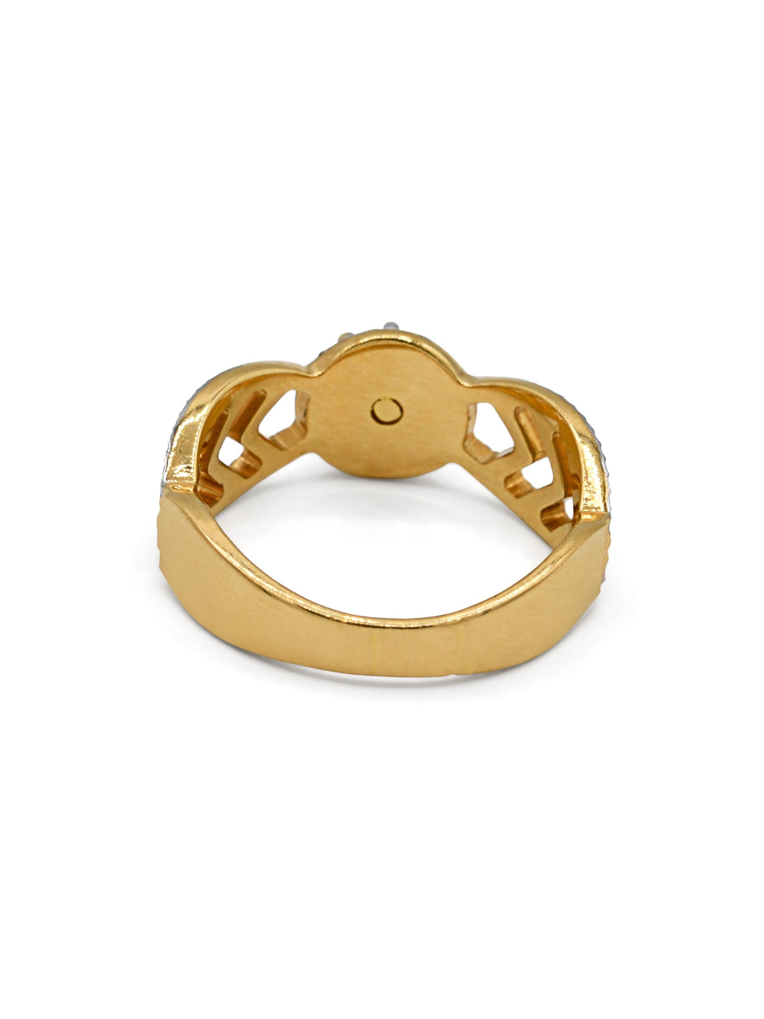 22ct Gold Two Tone CZ Ladies Ring