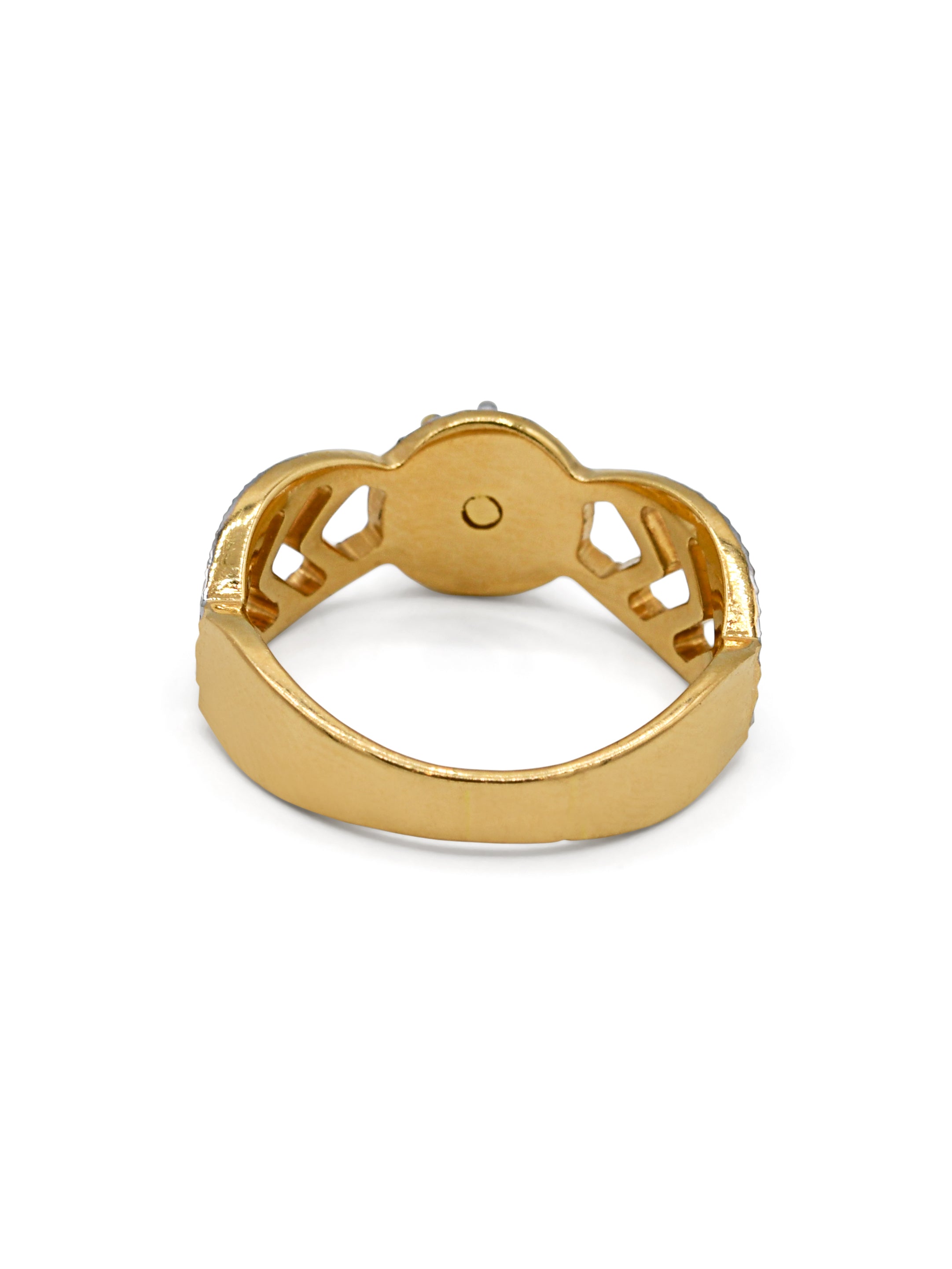 22ct Gold Two Tone CZ Ladies Ring - Roop Darshan