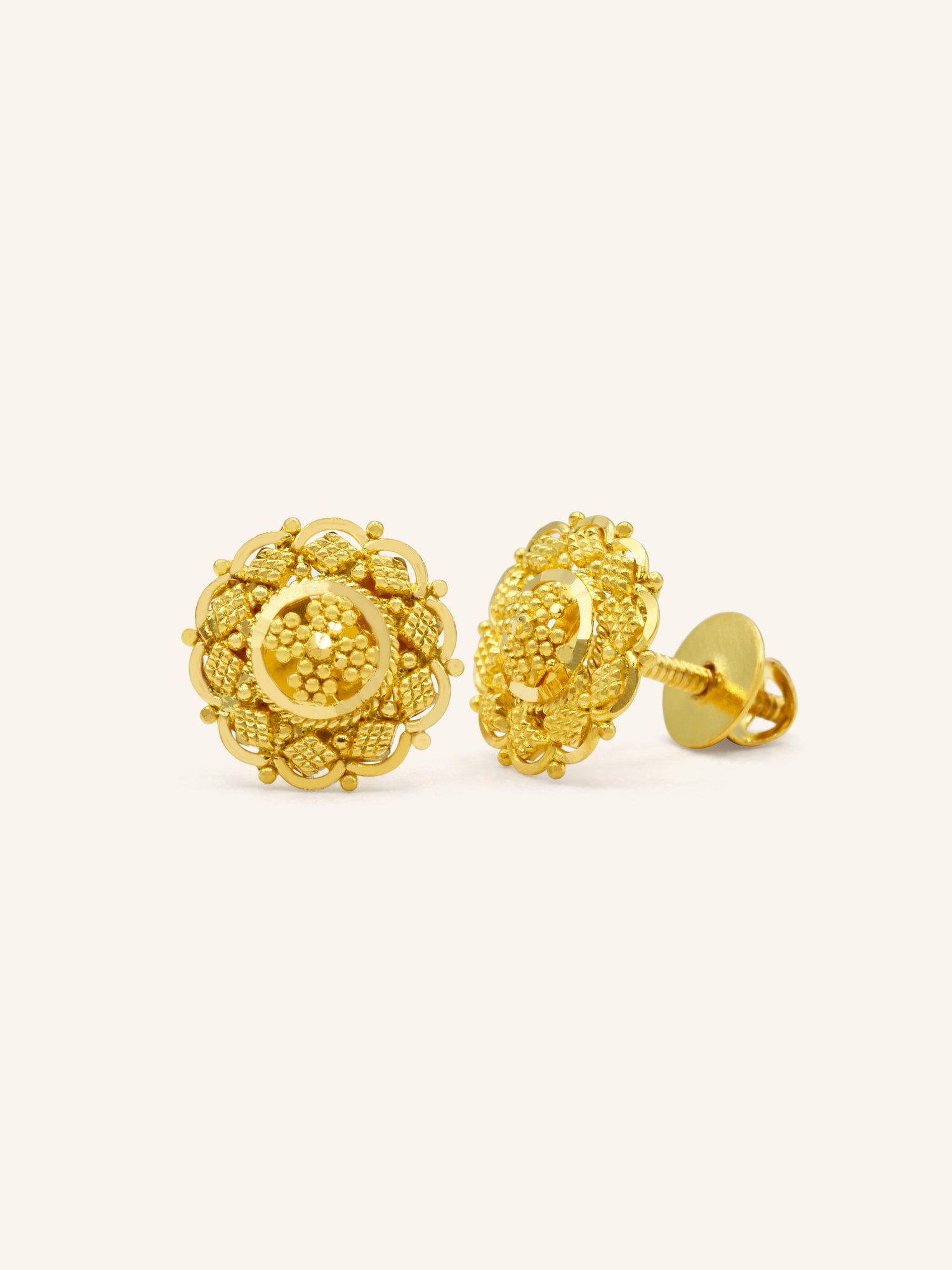 22ct Gold Stud Earring - Roop Darshan
