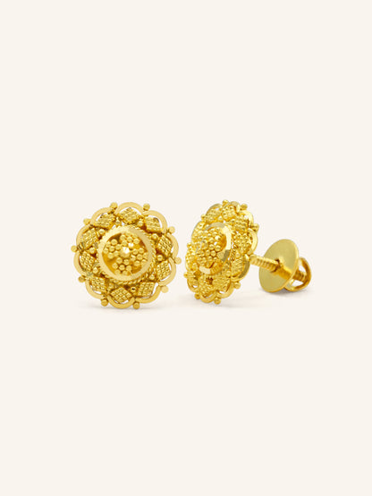 22ct Gold Stud Earring - Roop Darshan