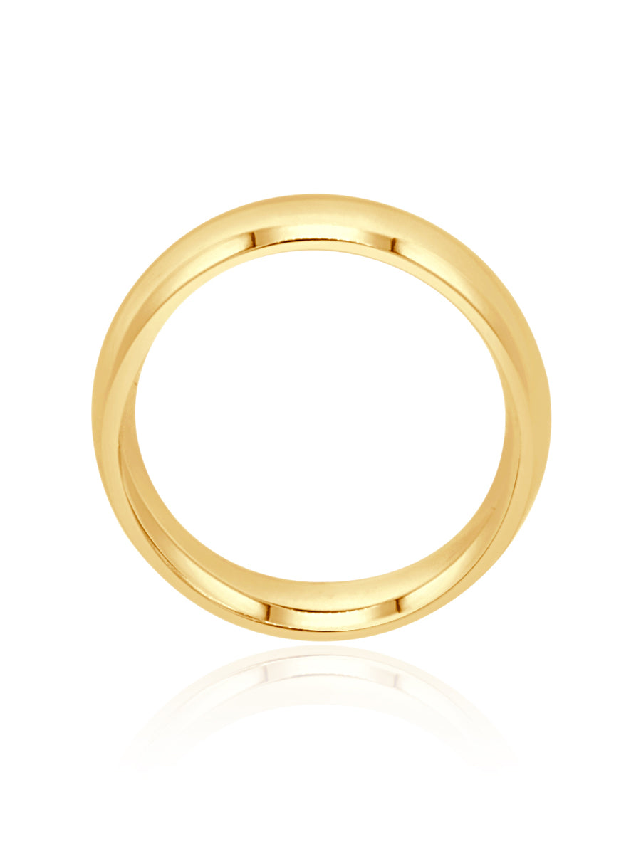 18ct Gold Half Round Wedding Band - Roop Darshan