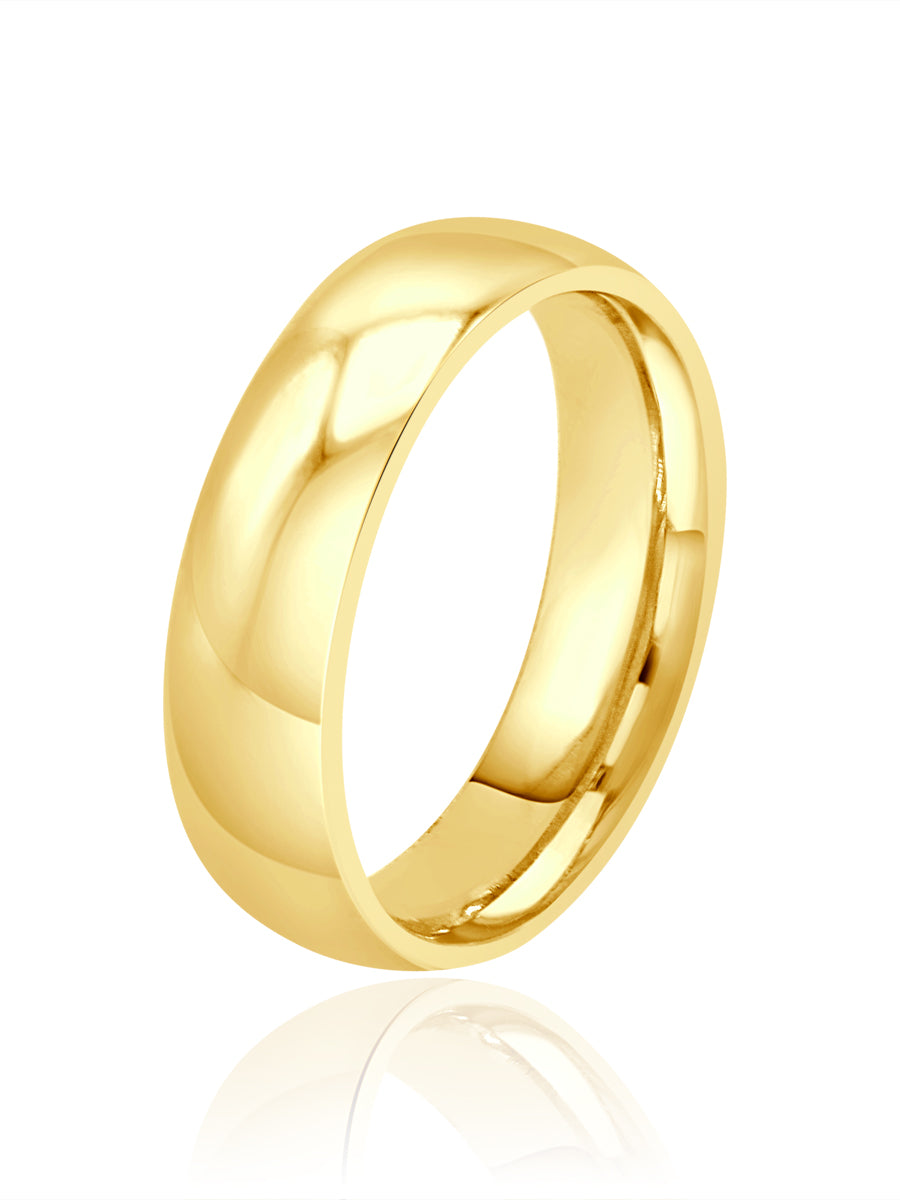 18ct Gold Half Round Wedding Band - Roop Darshan