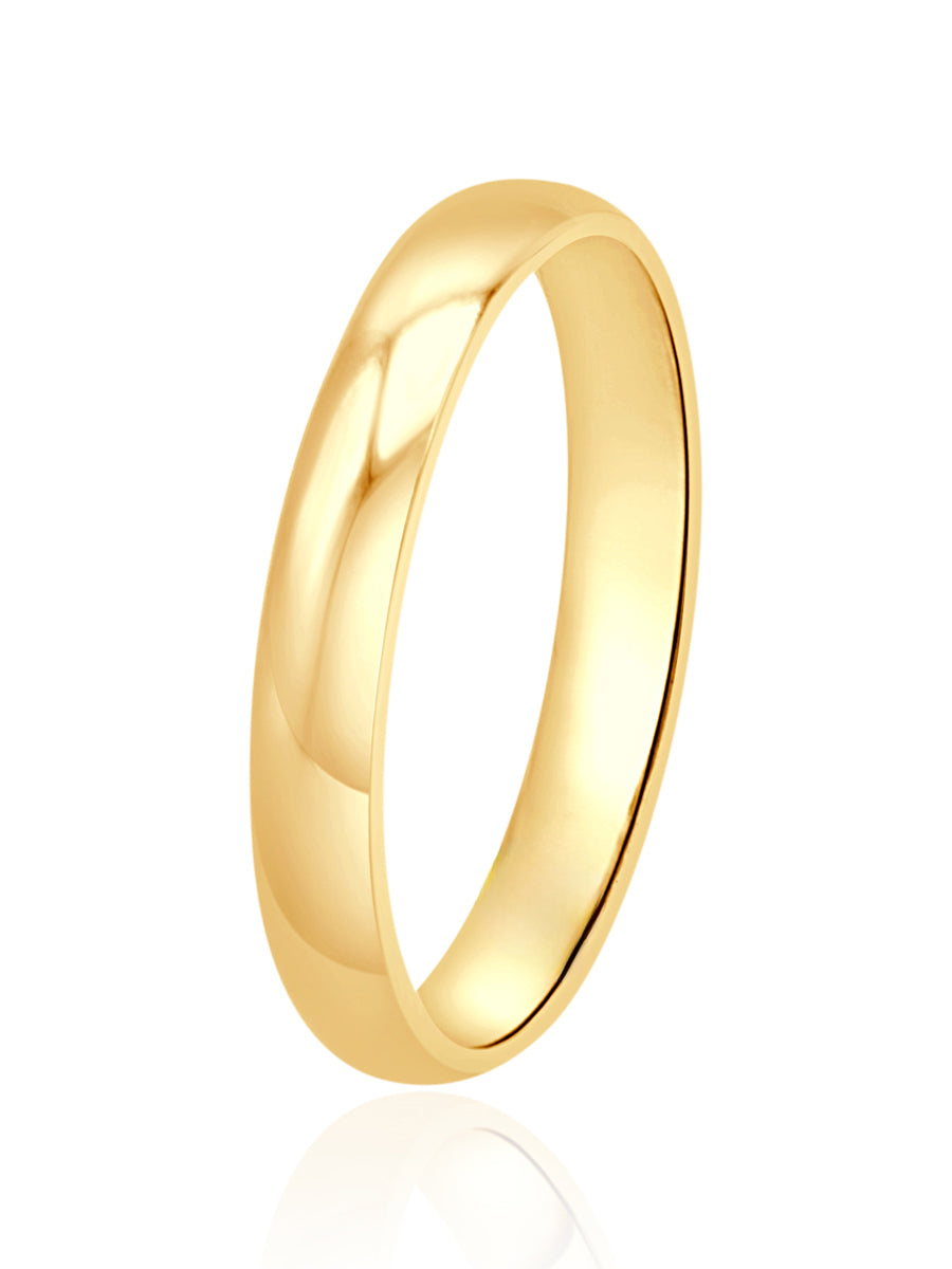 18ct Gold Half Round Wedding Band - Roop Darshan