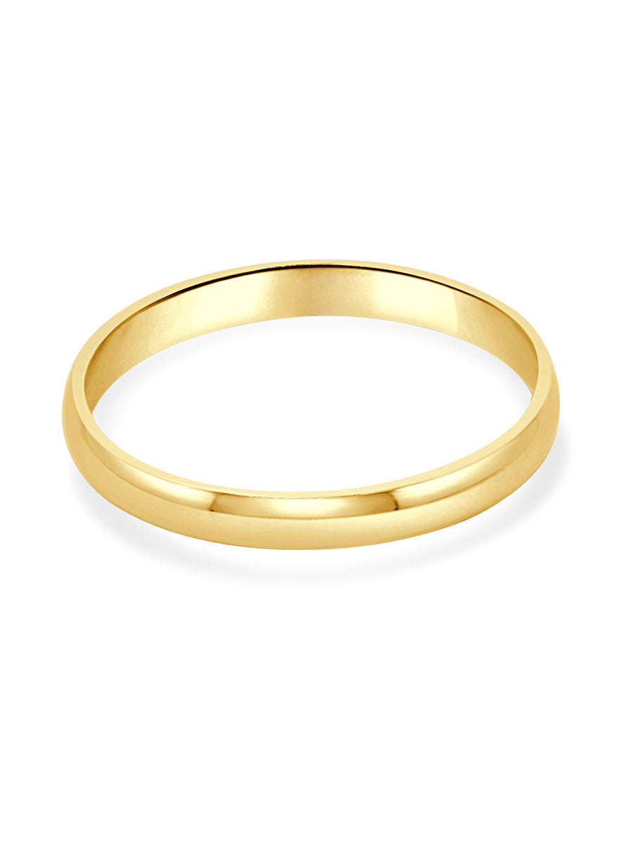 18ct Gold Half Round Wedding Band - Roop Darshan