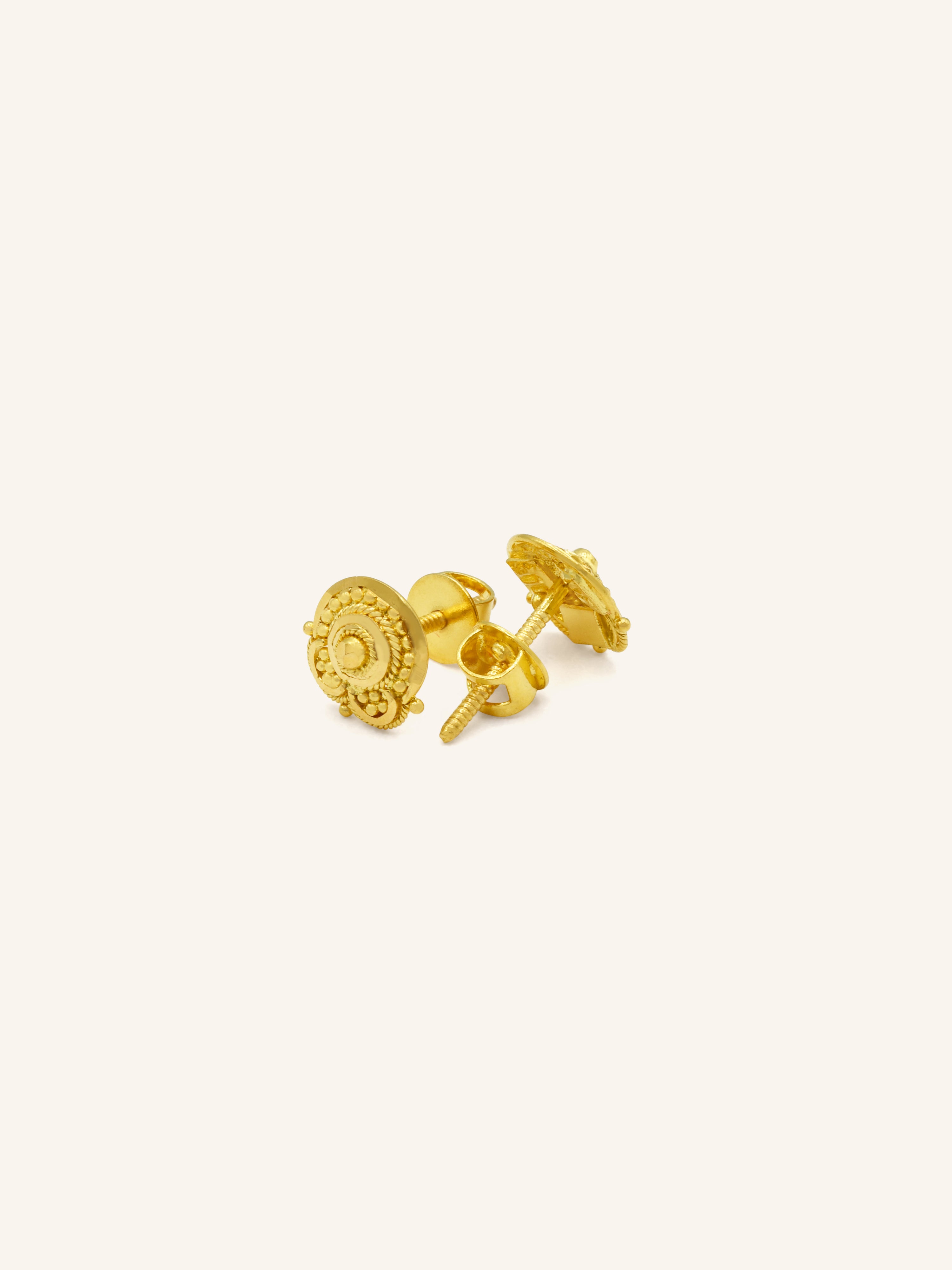 22ct Gold Stud Earring - Roop Darshan