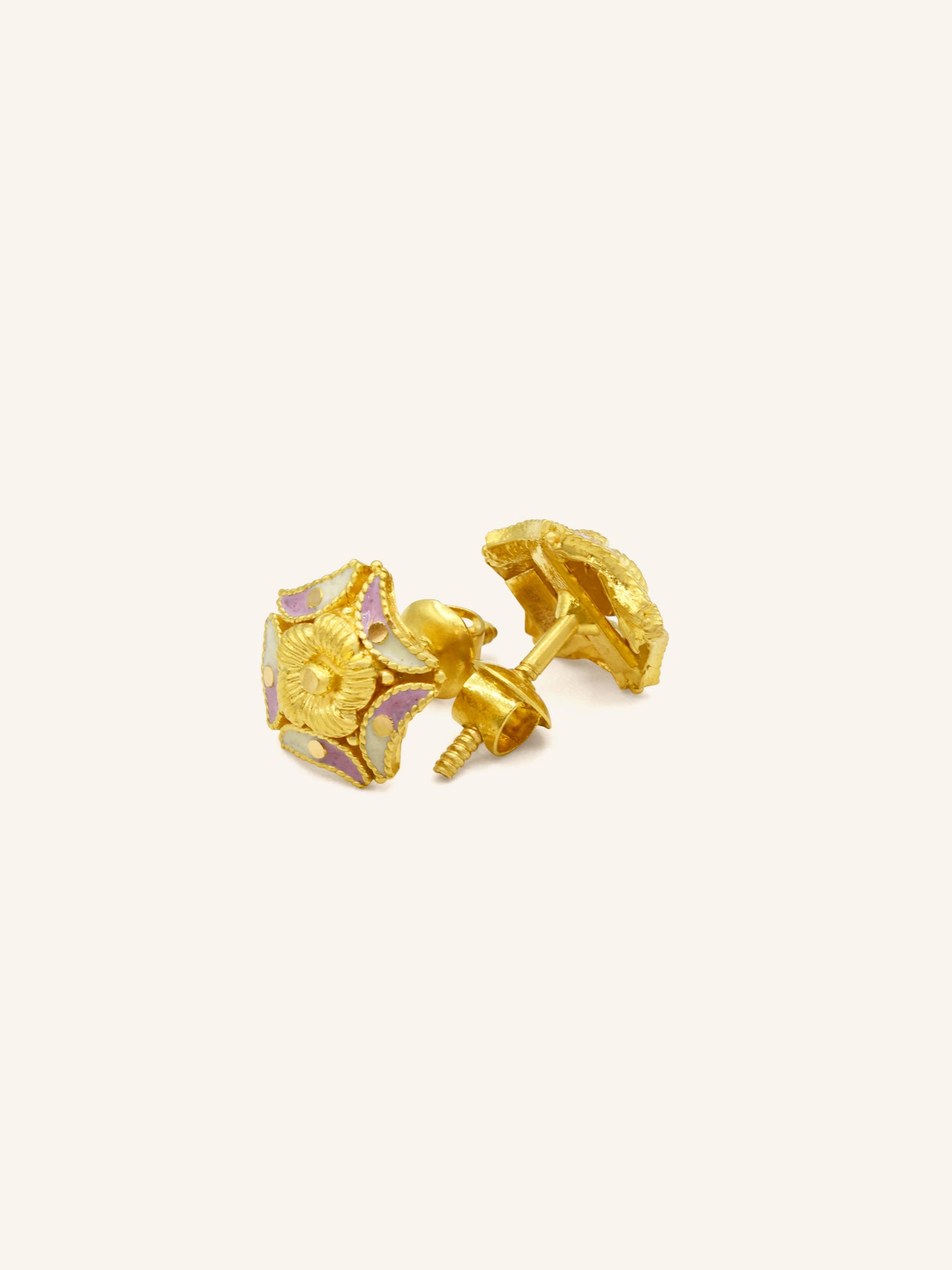 22ct Gold Minakari Stud Earring - Roop Darshan