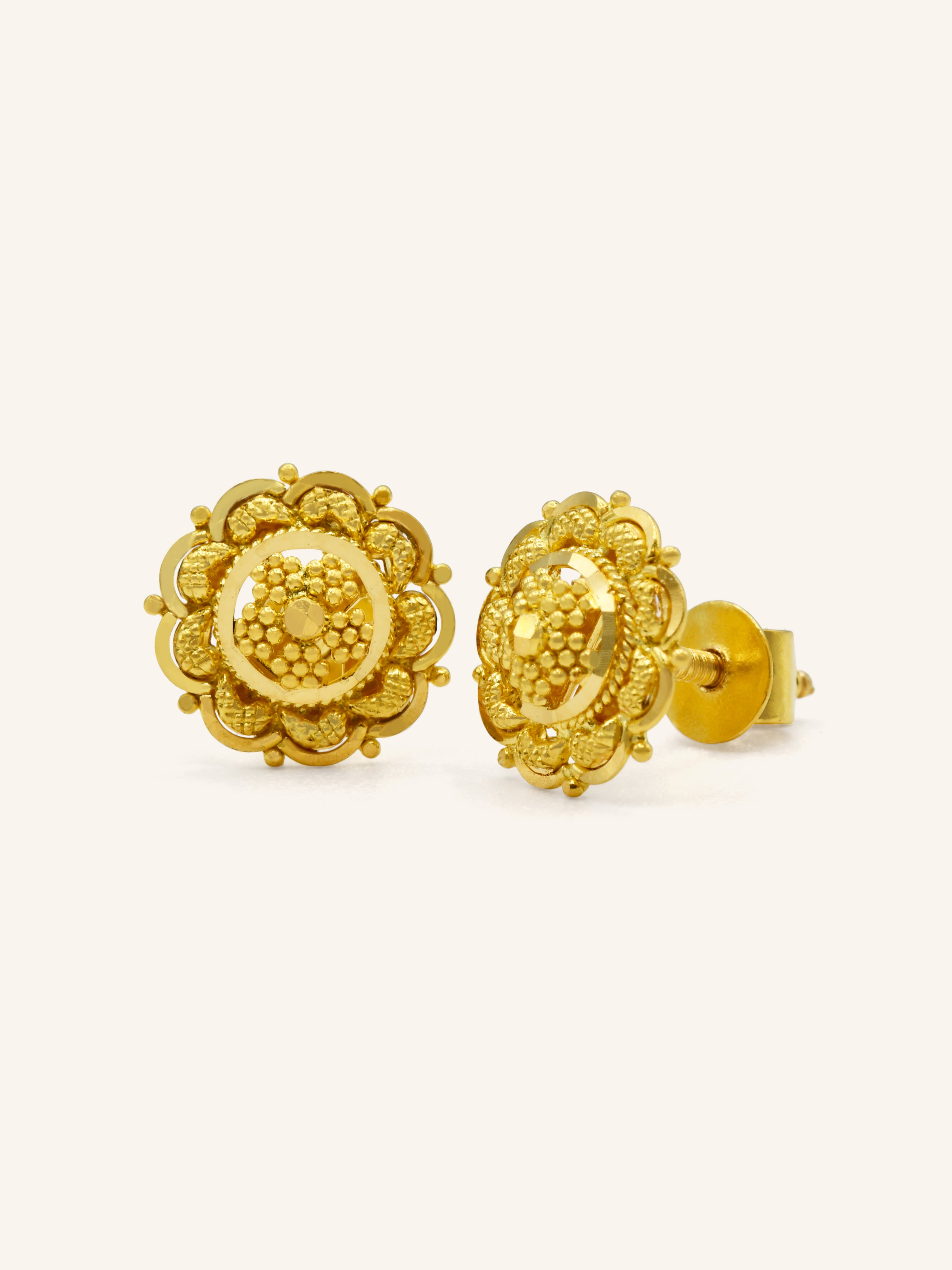 22ct Gold Stud Earring - Roop Darshan