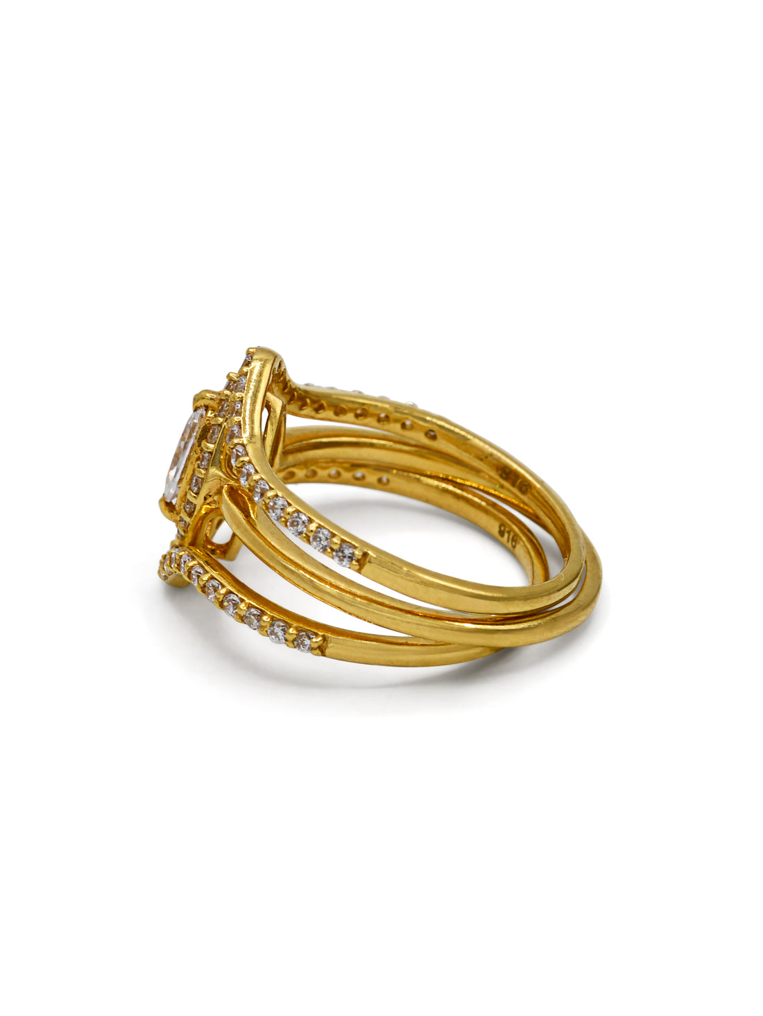 22ct Gold CZ Ladies Ring