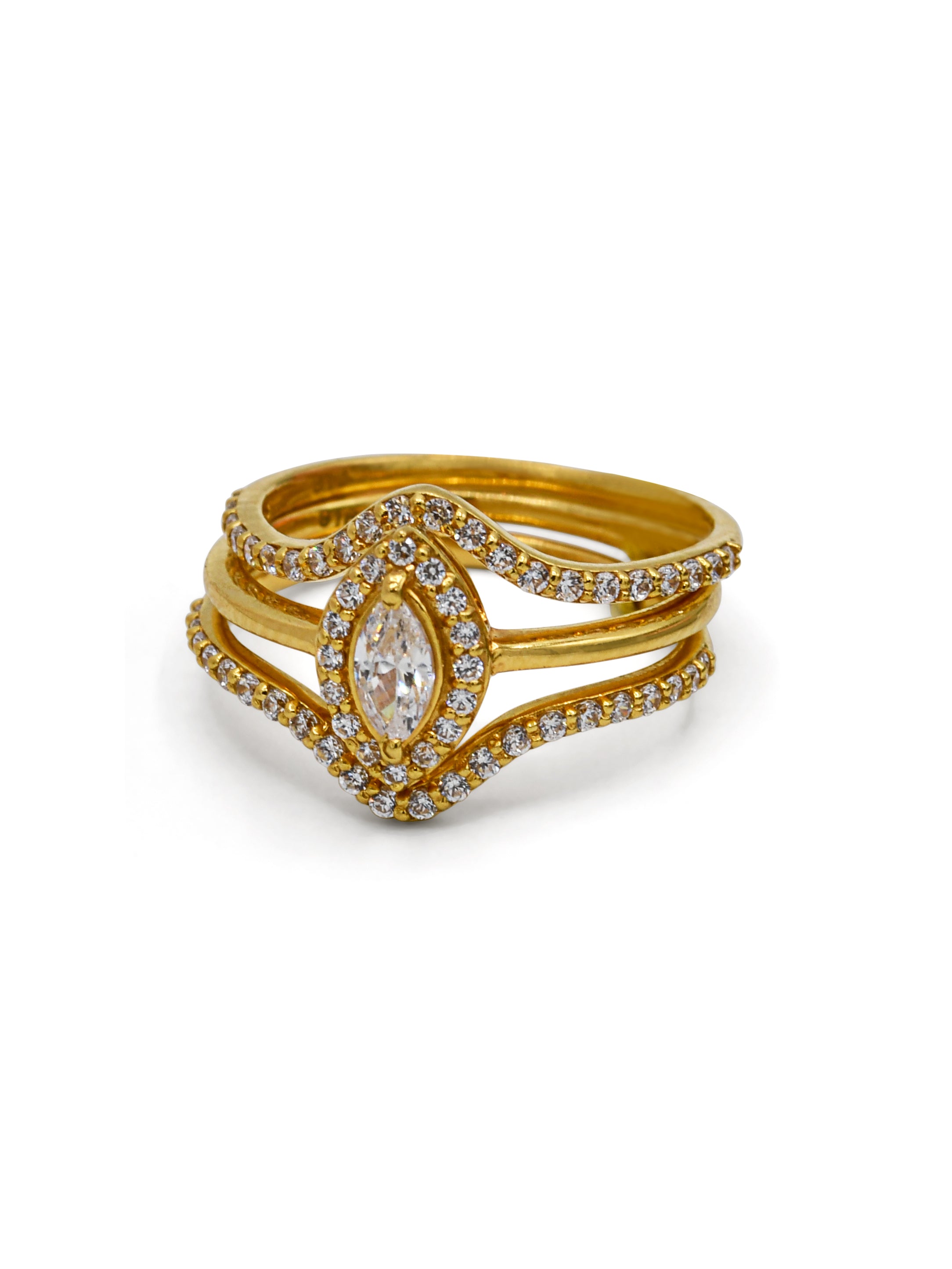 22ct Gold CZ Ladies Ring