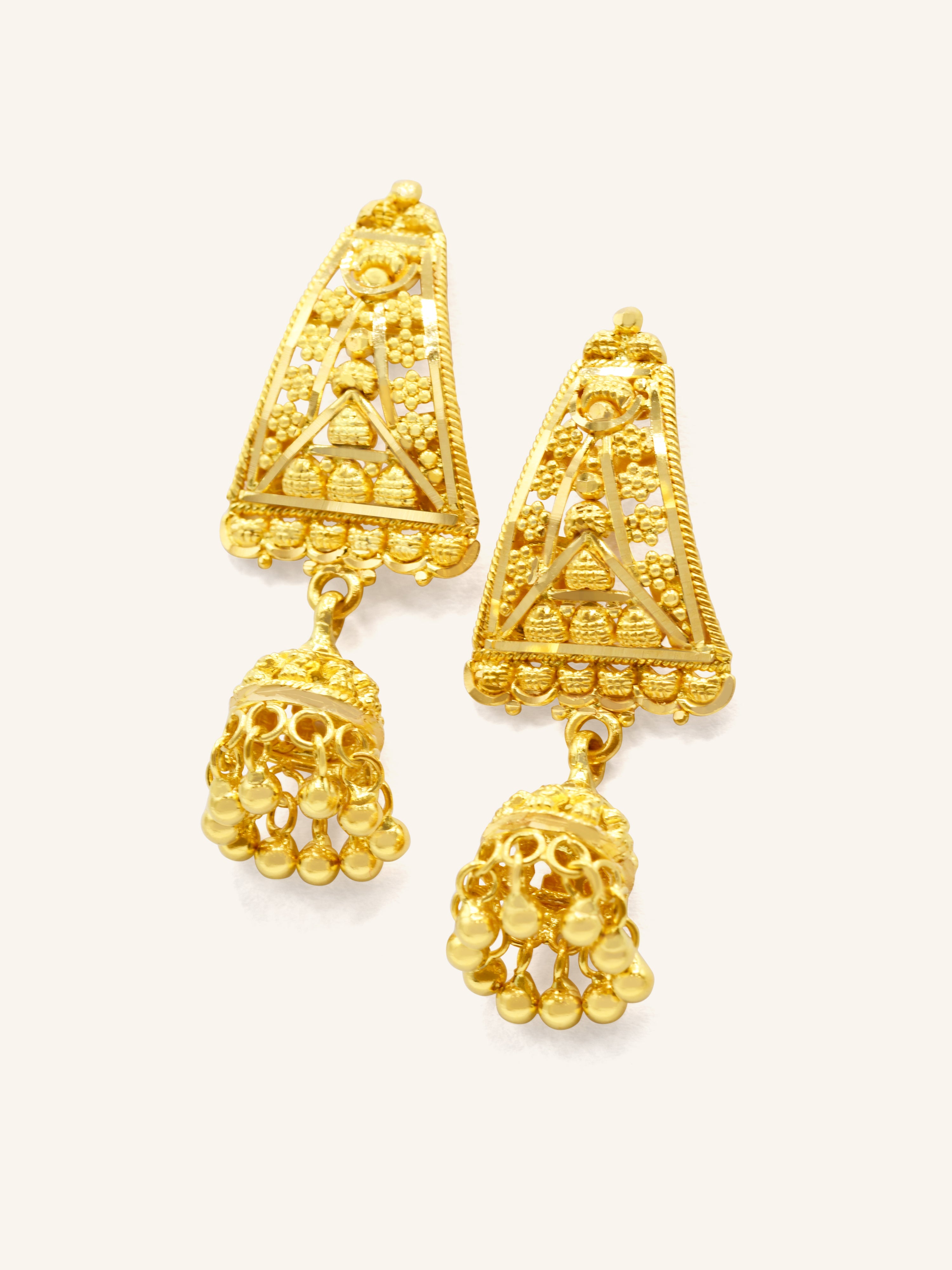 22ct Gold Jhumki Earring - Roop Darshan