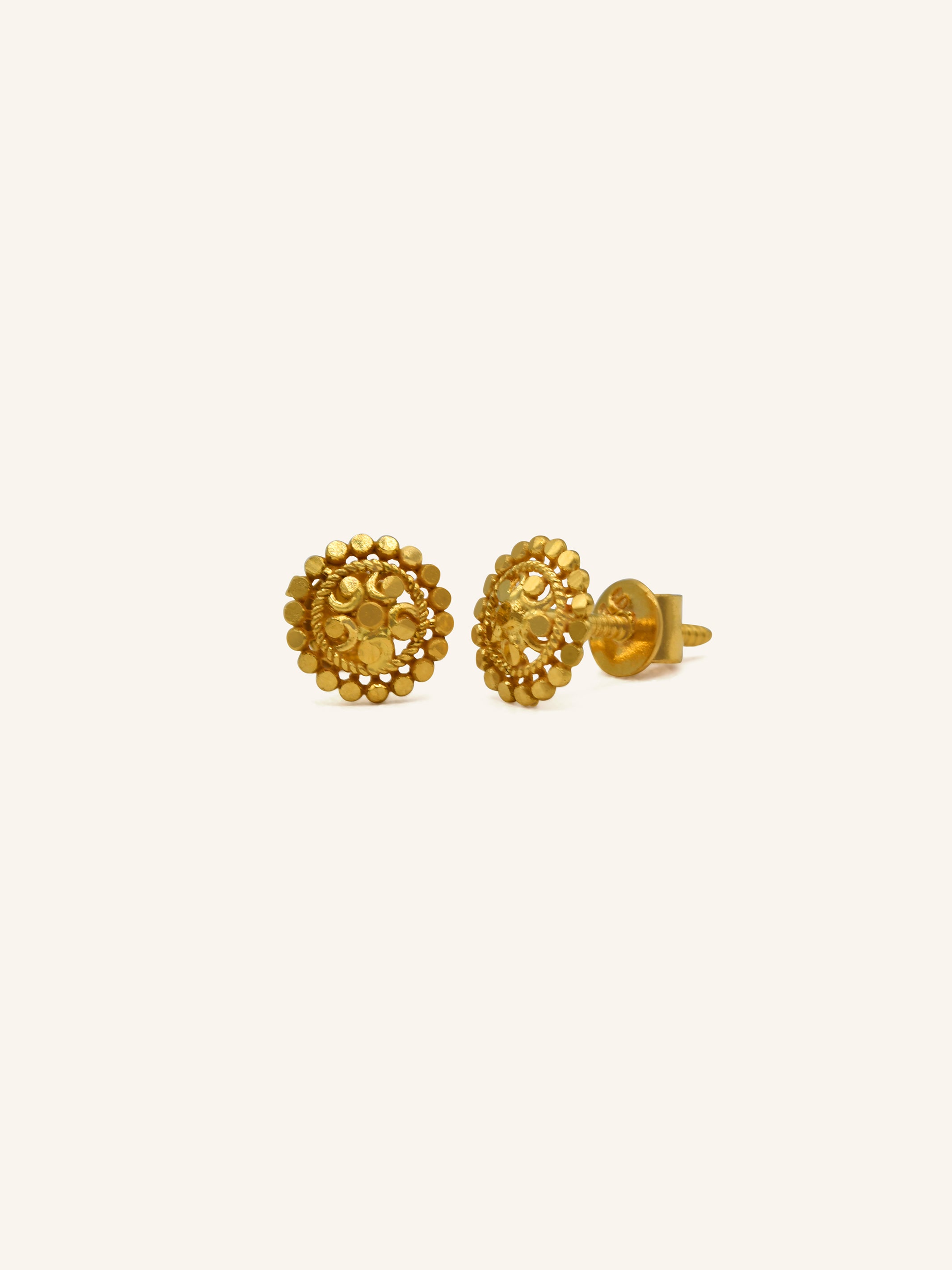 22ct Gold Stud Earring 1.04 GMS - Roop Darshan