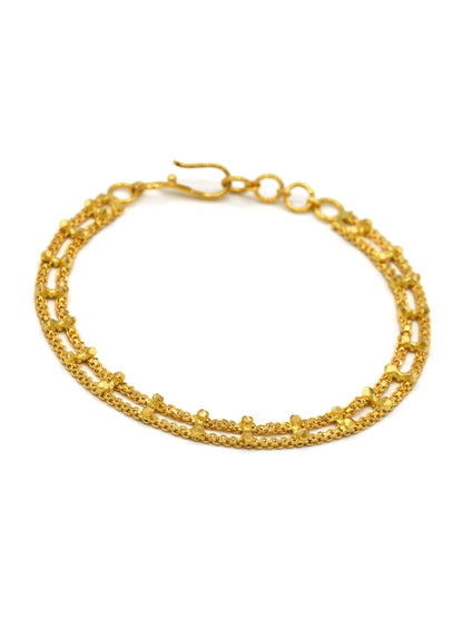 22ct Gold 2 Row Ladies Bracelet
