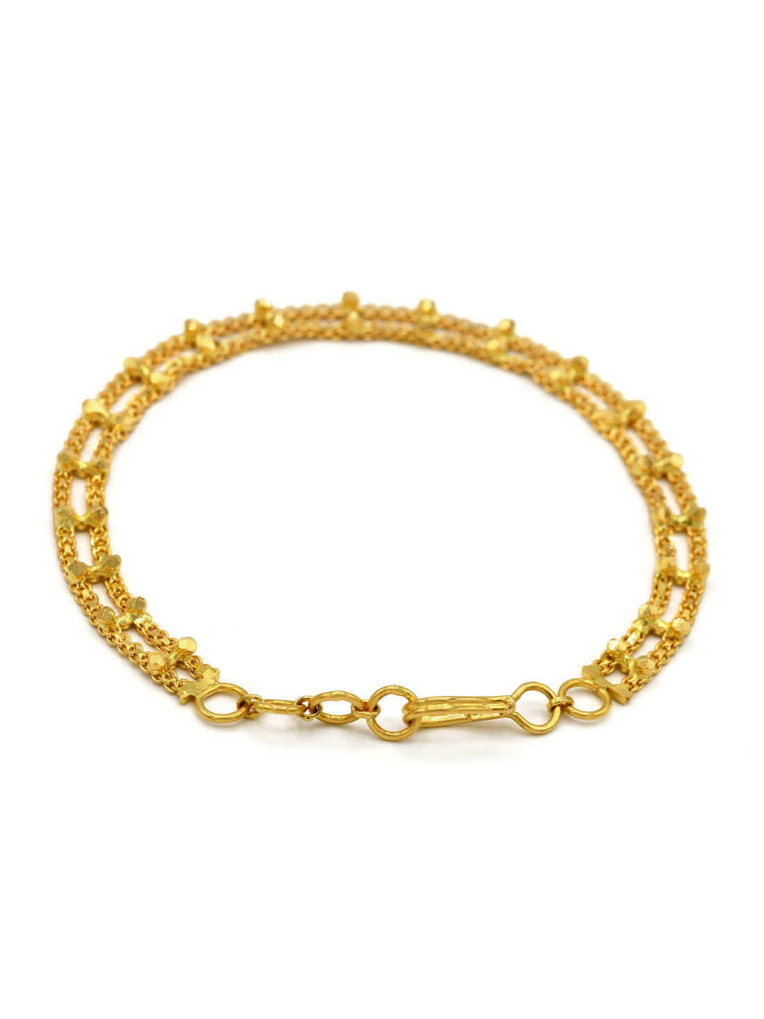 22ct Gold 2 Row Ladies Bracelet