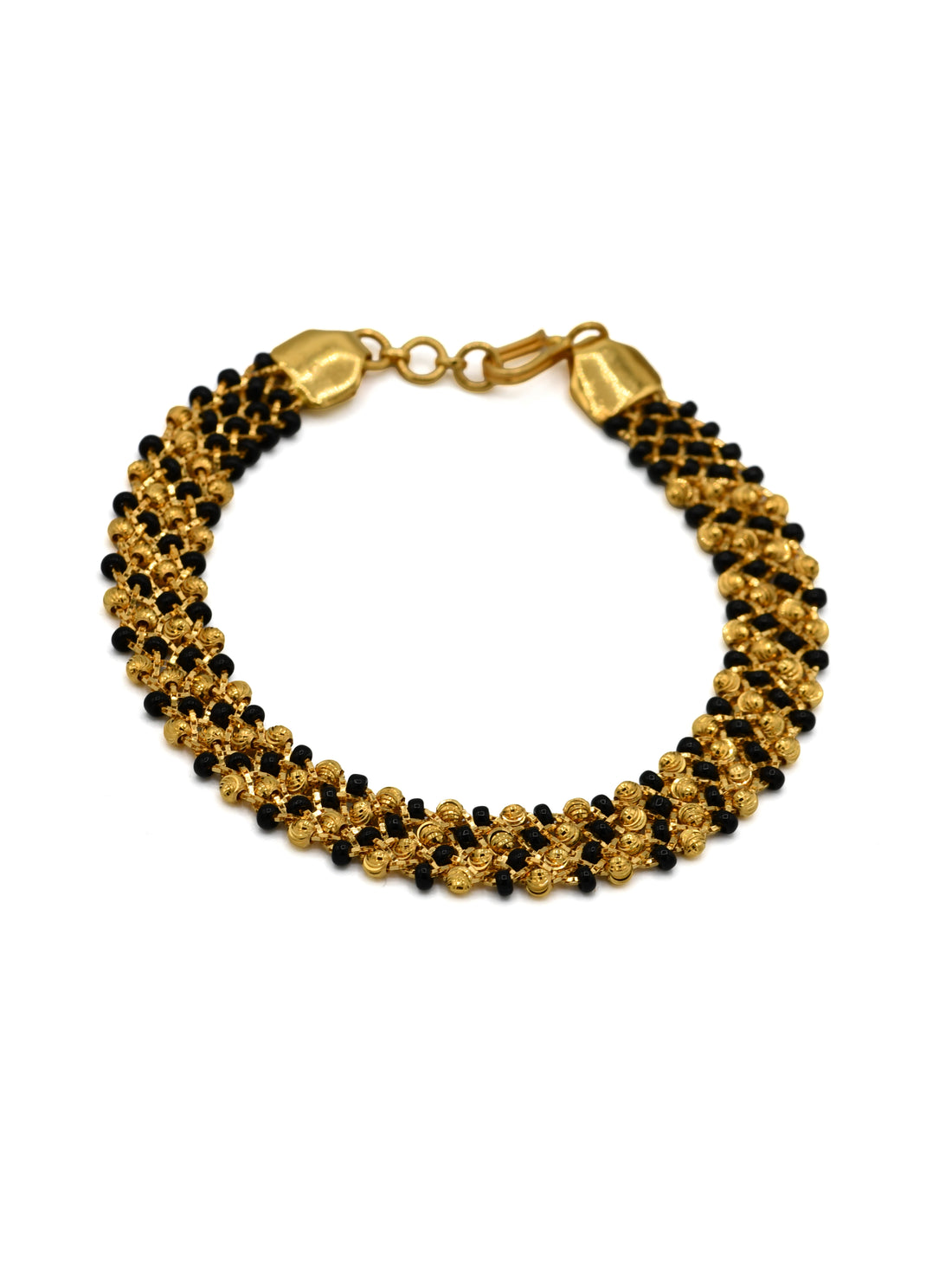 22ct Gold Black Beads Ladies Bracelet