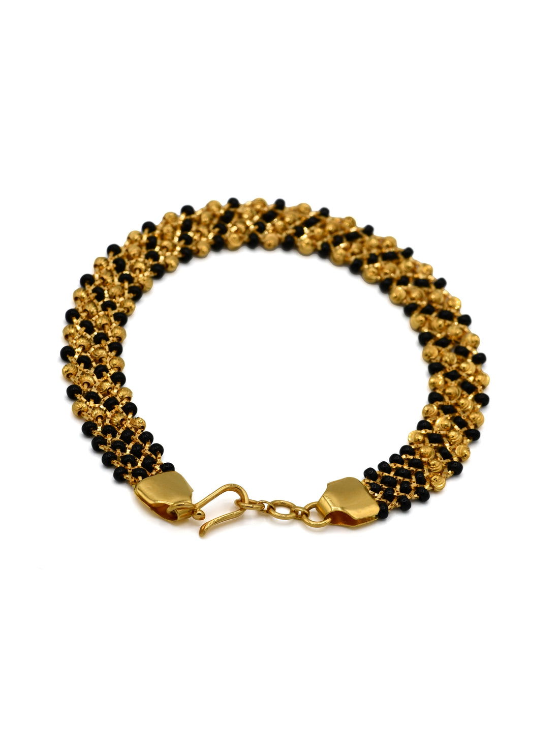 22ct Gold Black Beads Ladies Bracelet