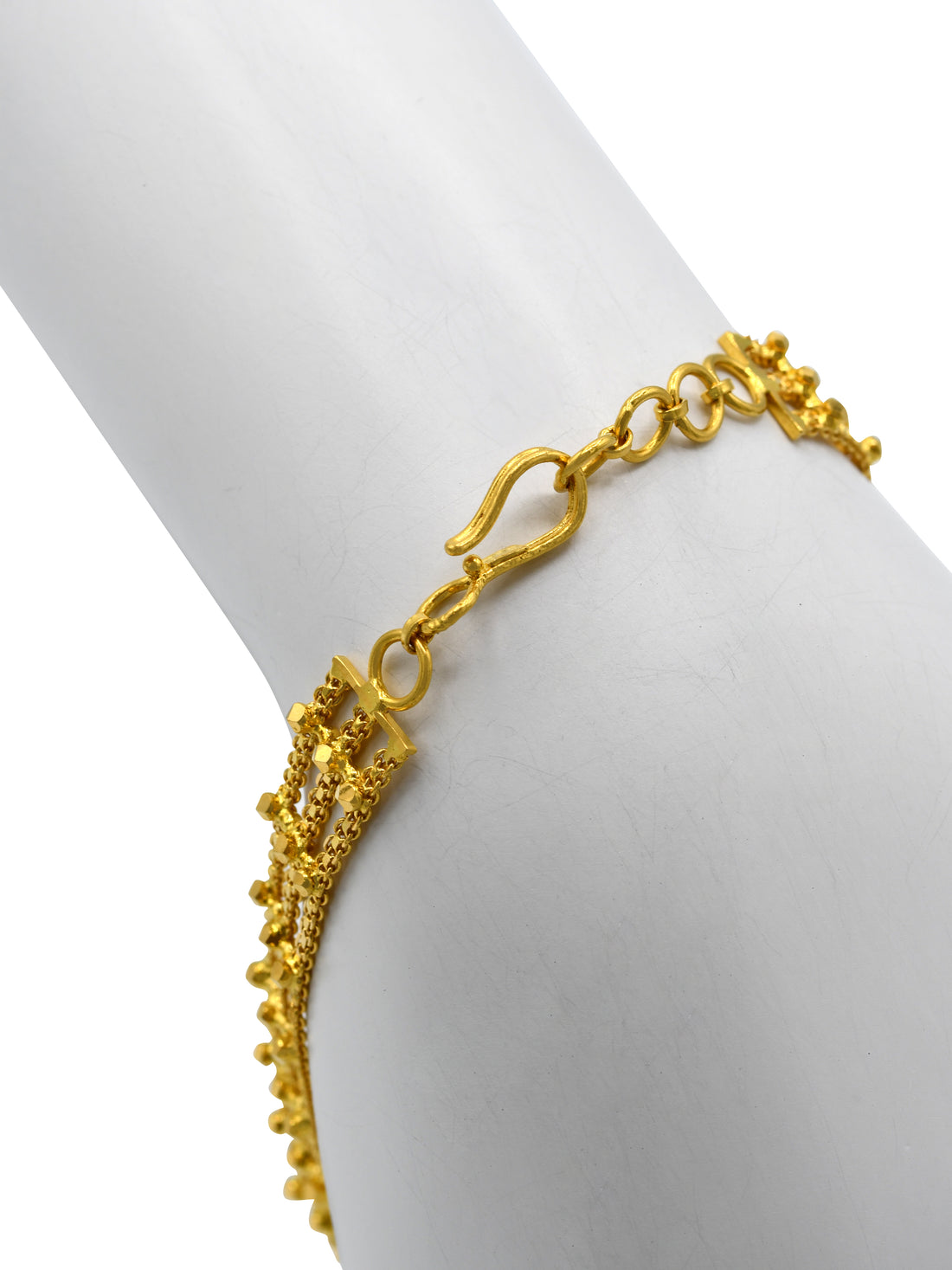 22ct Gold 3 Row Ladies Bracelet