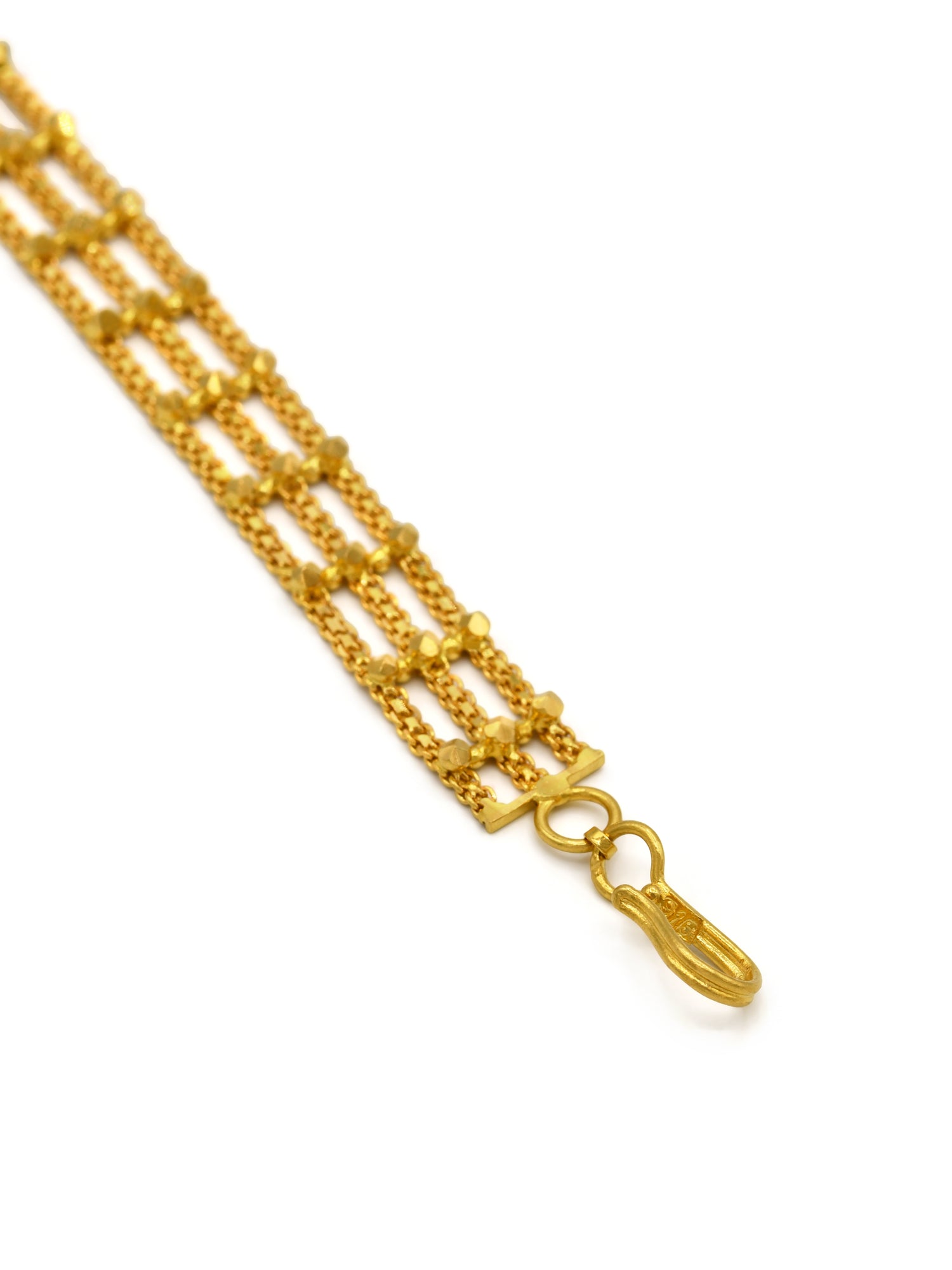 22ct Gold 3 Row Ladies Bracelet
