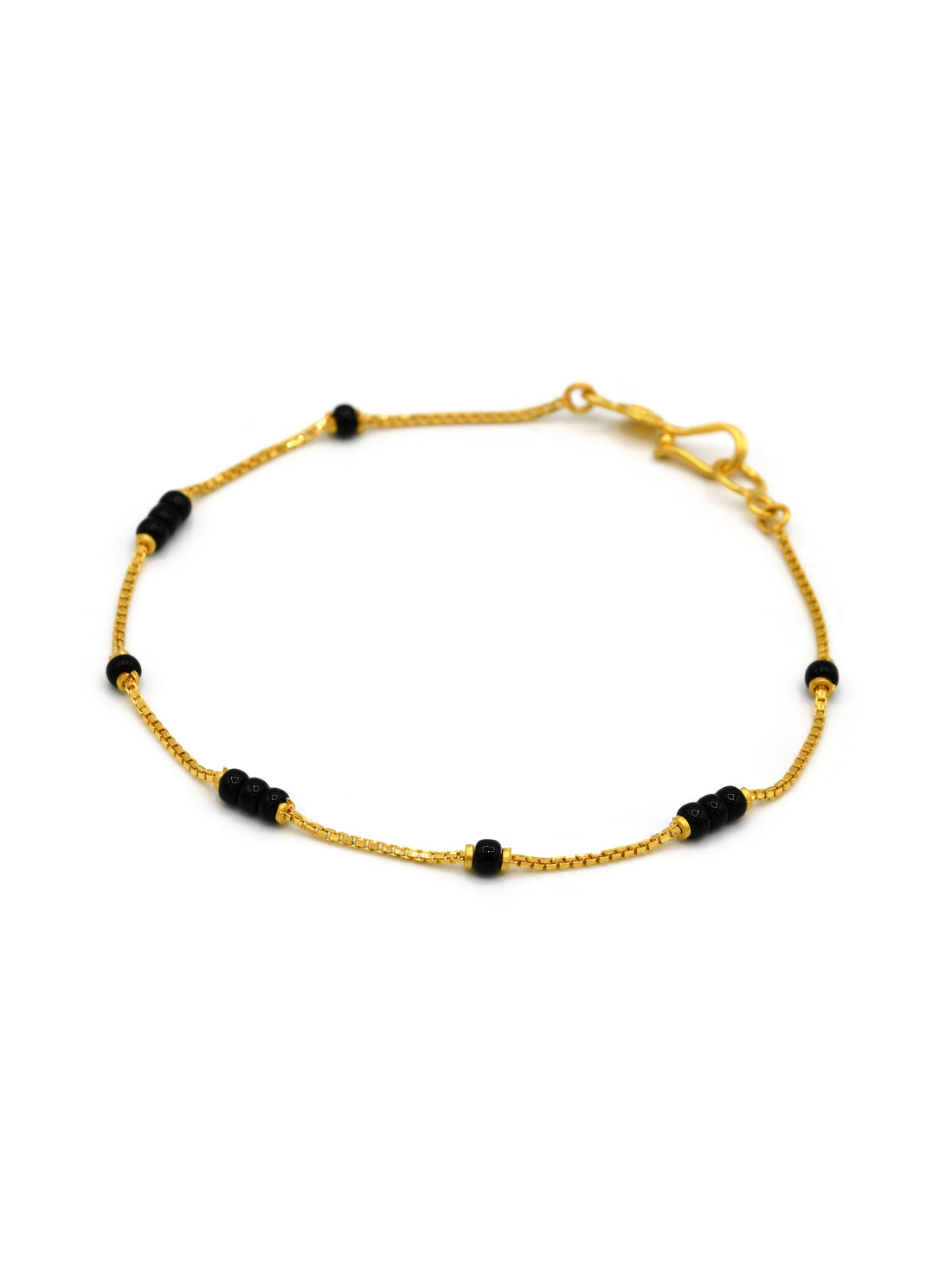22ct Gold Black Beads Ladies Bracelet