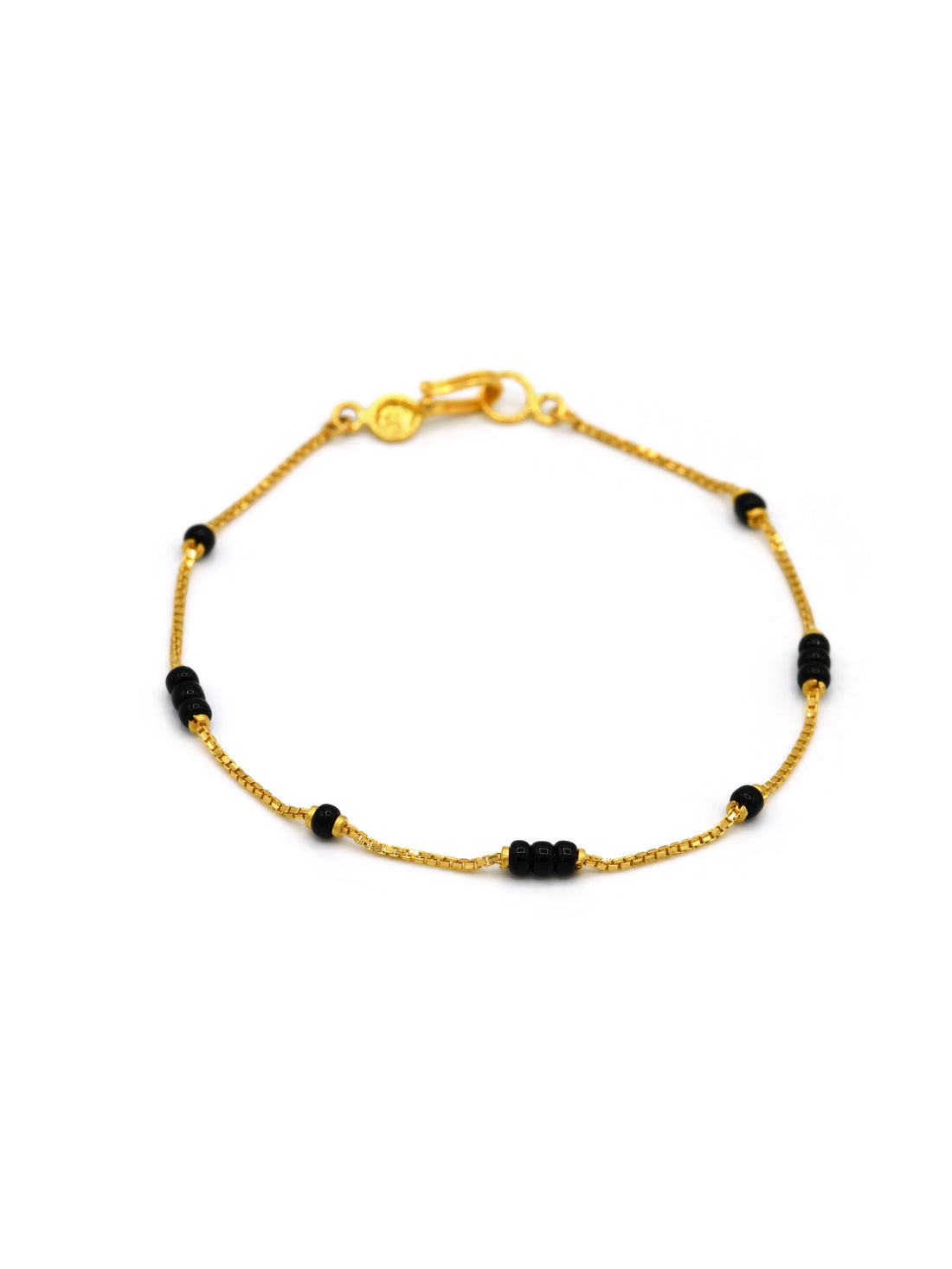 22ct Gold Black Beads Ladies Bracelet