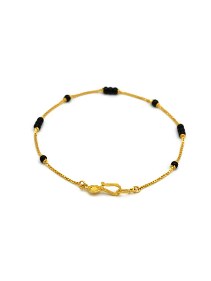 22ct Gold Black Beads Ladies Bracelet