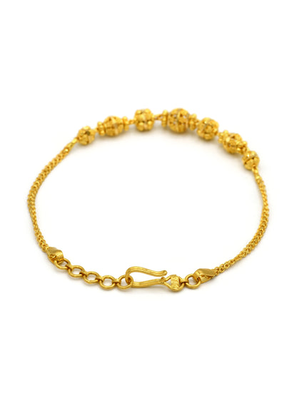 22ct Gold Ball Ladies Bracelet