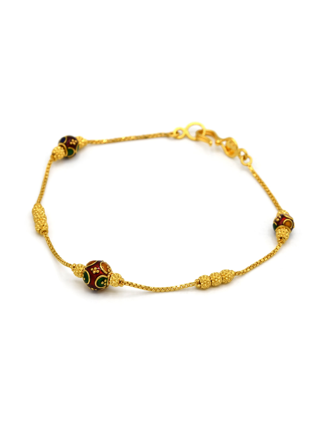 22ct Gold Minakari Ball Ladies Bracelet