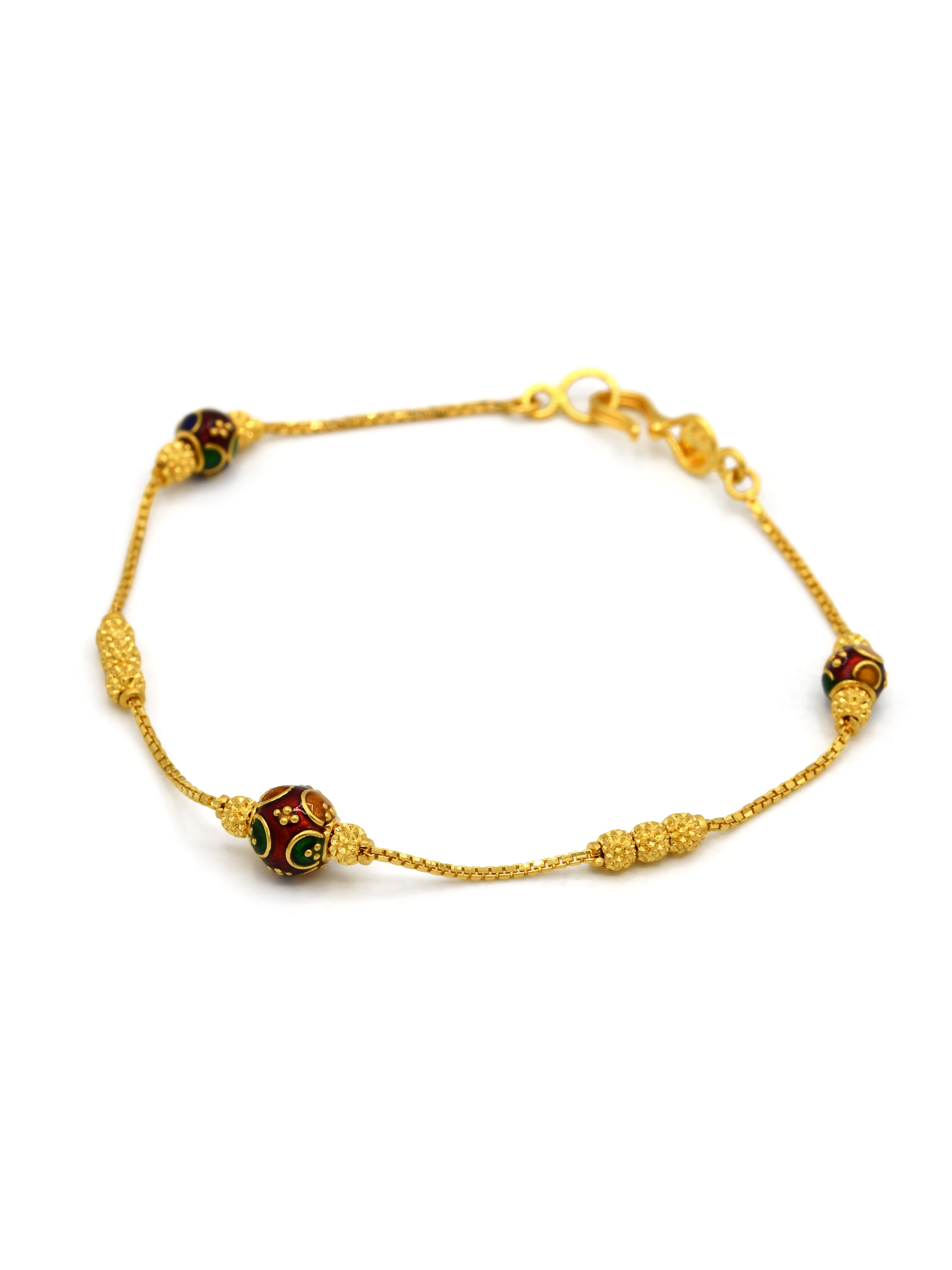 22ct Gold Minakari Ball Ladies Bracelet
