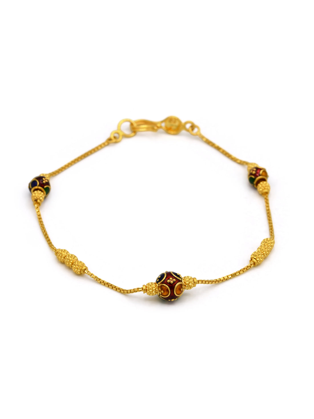 22ct Gold Minakari Ball Ladies Bracelet