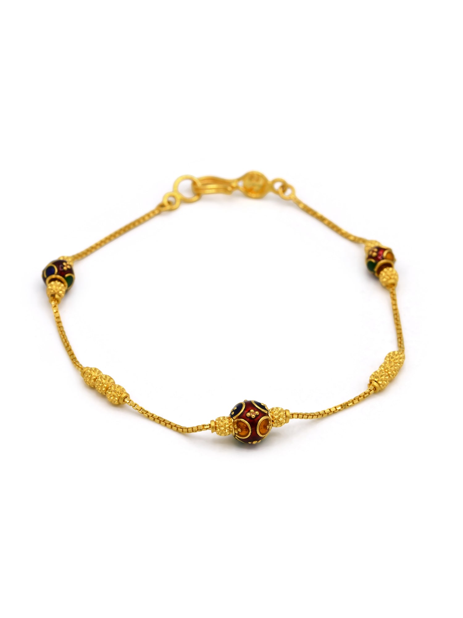 22ct Gold Minakari Ball Ladies Bracelet