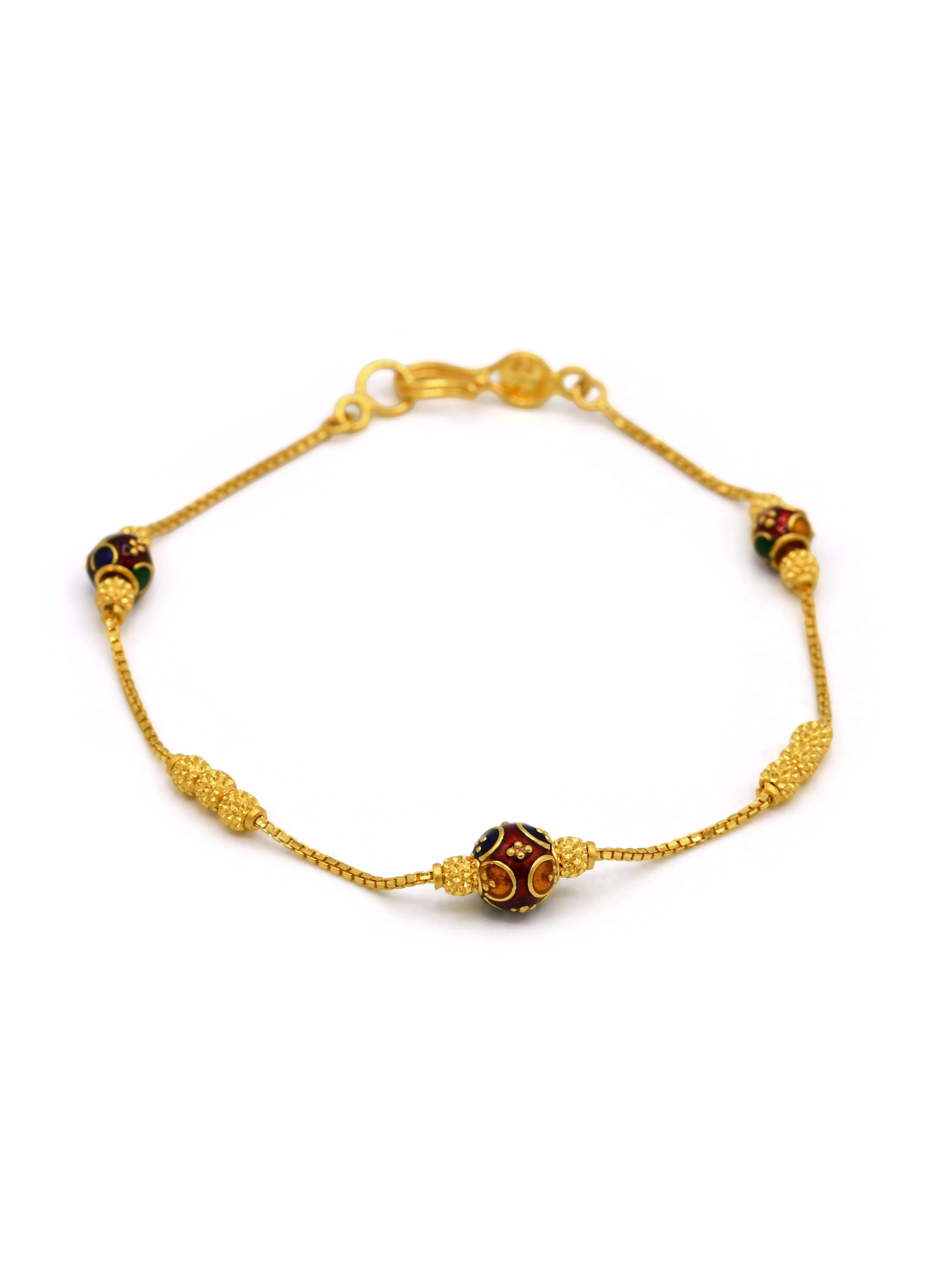 22ct Gold Minakari Ball Ladies Bracelet