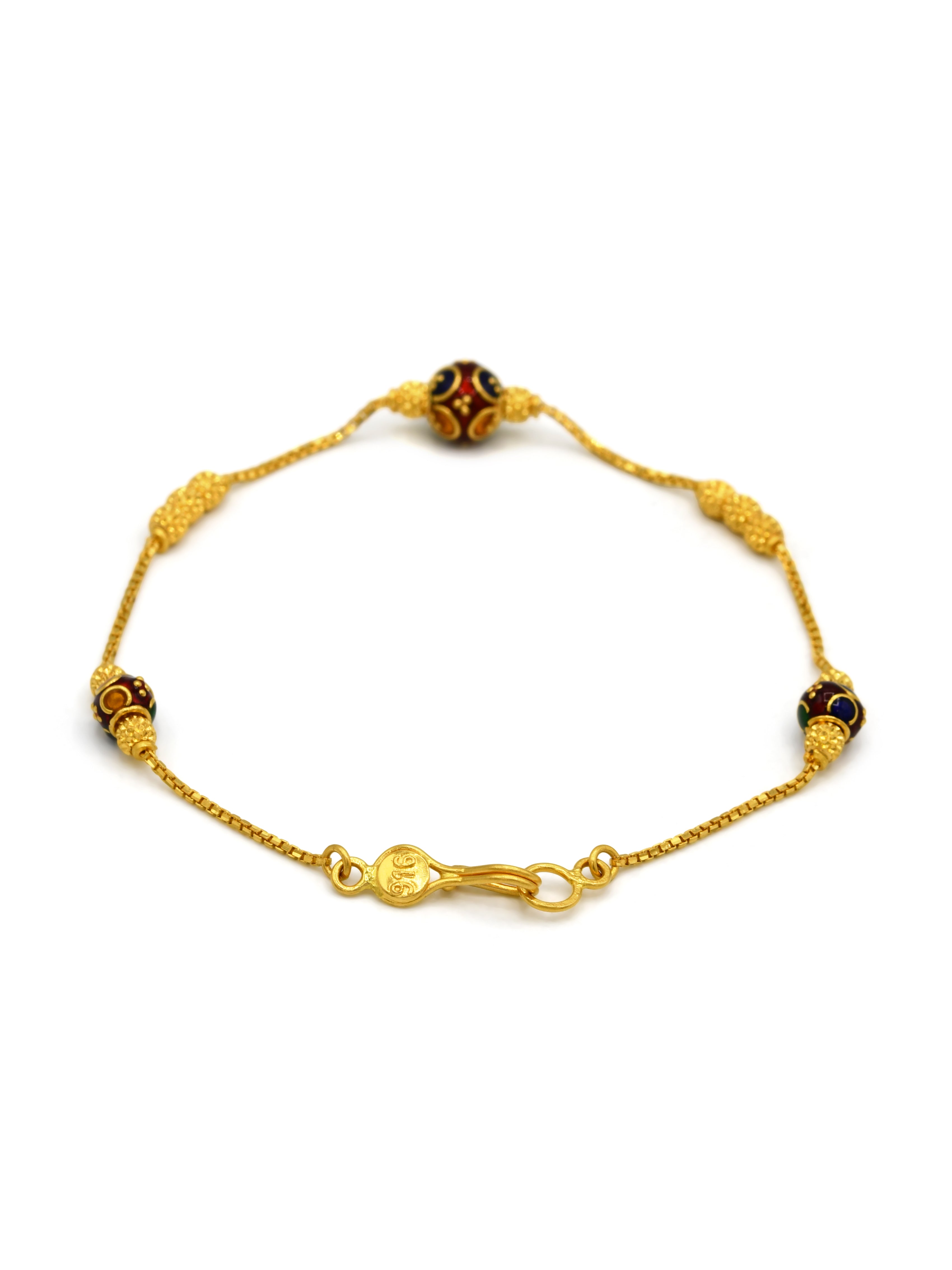 22ct Gold Minakari Ball Ladies Bracelet