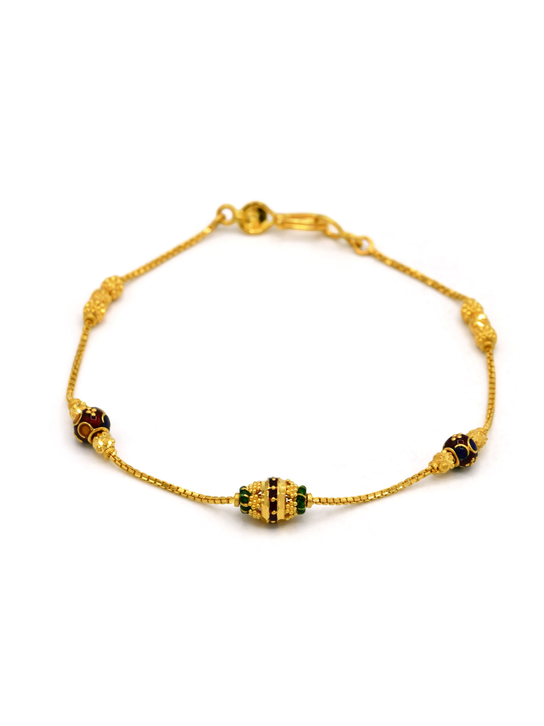 22ct Gold Minakari Ball Ladies Bracelet