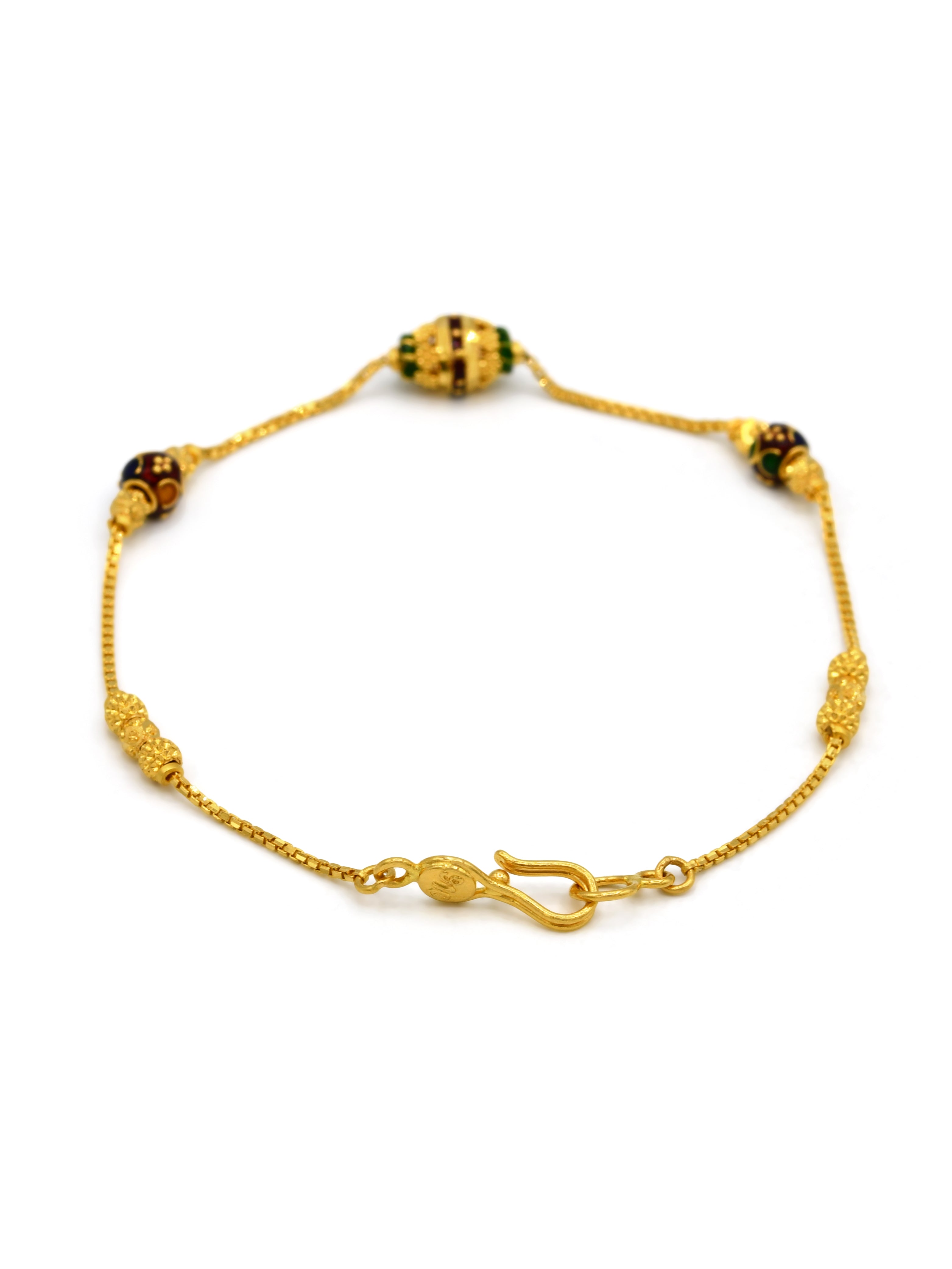 22ct Gold Minakari Ball Ladies Bracelet
