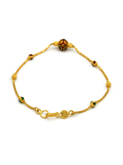 22ct Gold Minakari Ball Ladies Bracelet