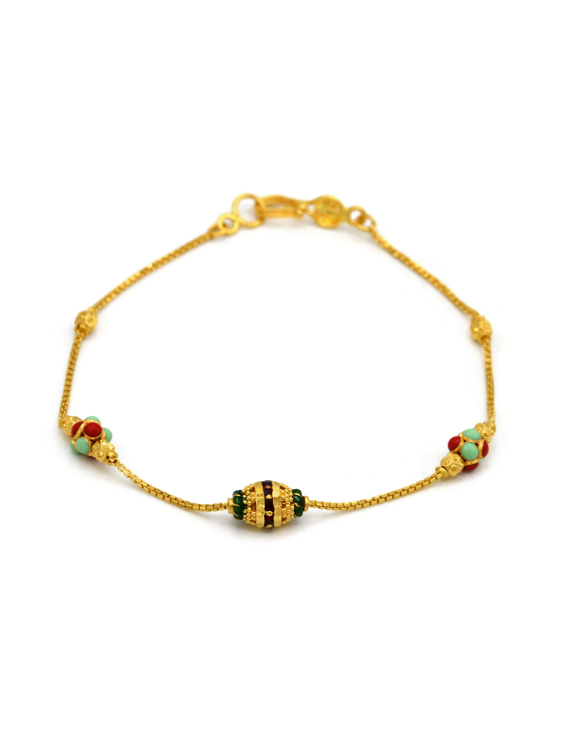 22ct Gold Minakari Ball Ladies Bracelet