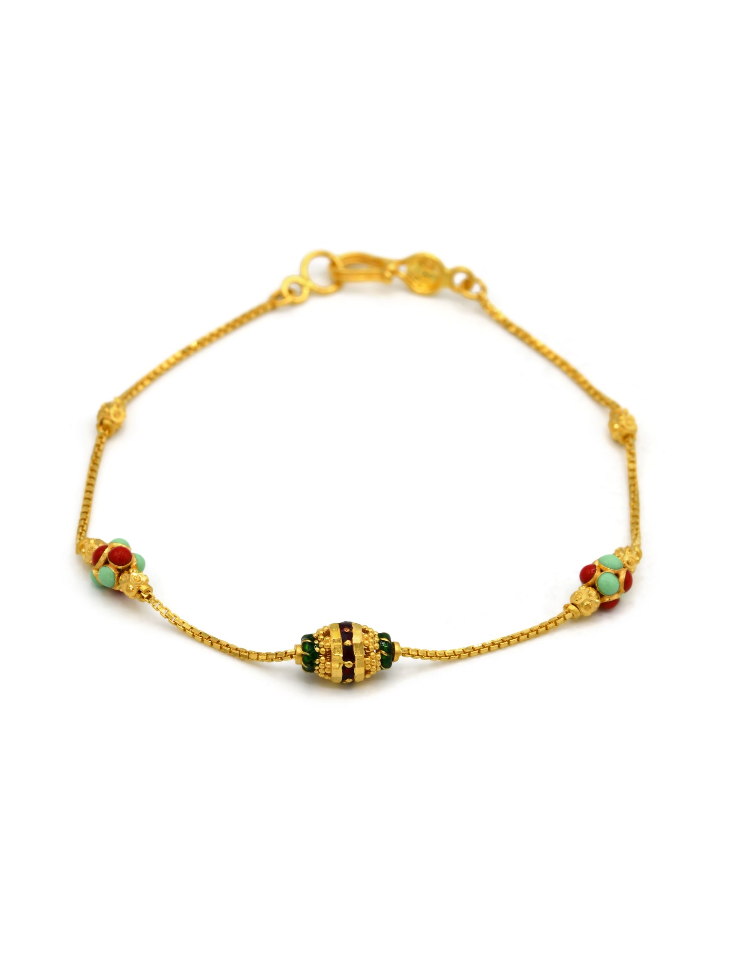 22ct Gold Minakari Ball Ladies Bracelet