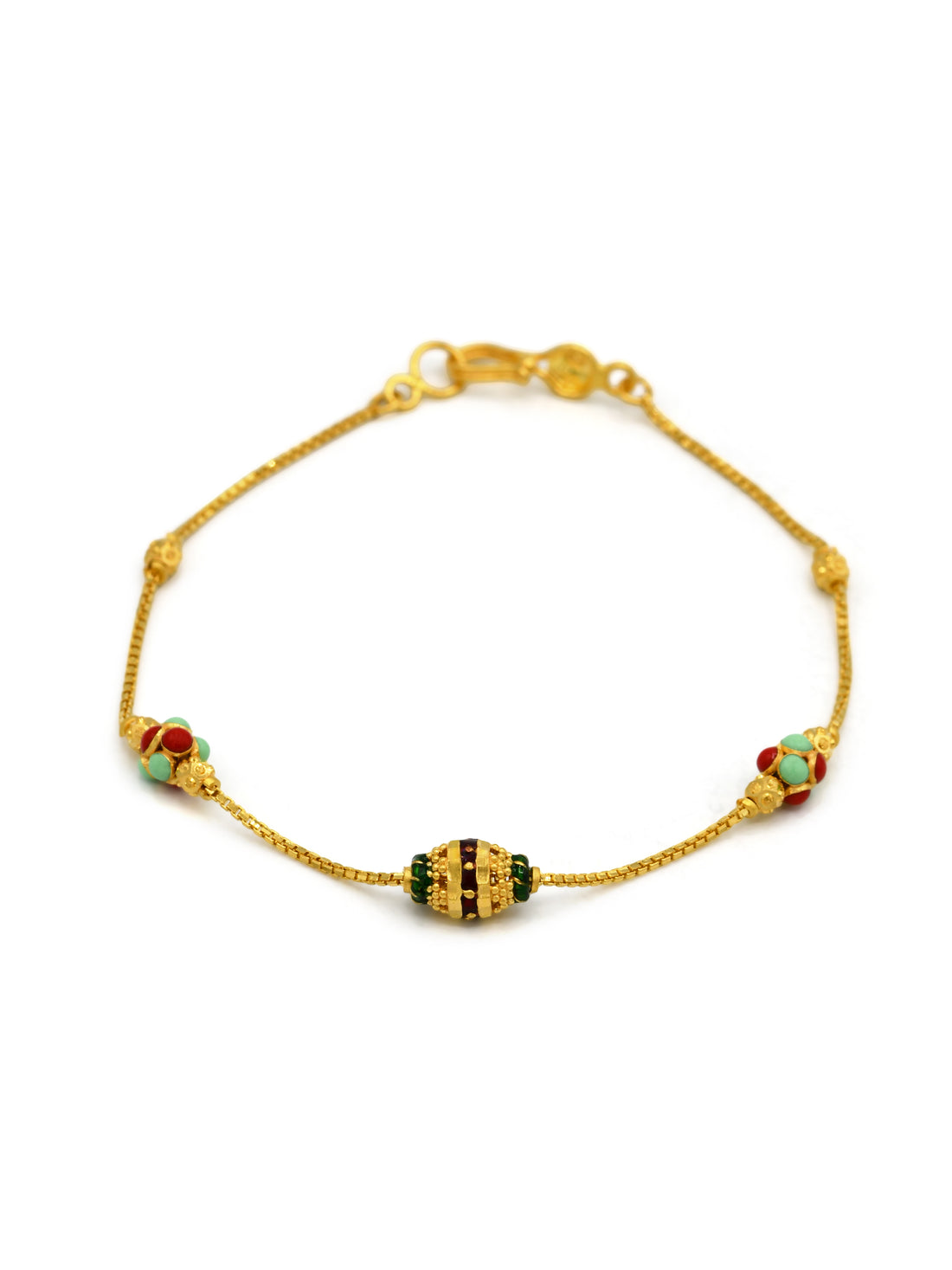 22ct Gold Minakari Ball Ladies Bracelet