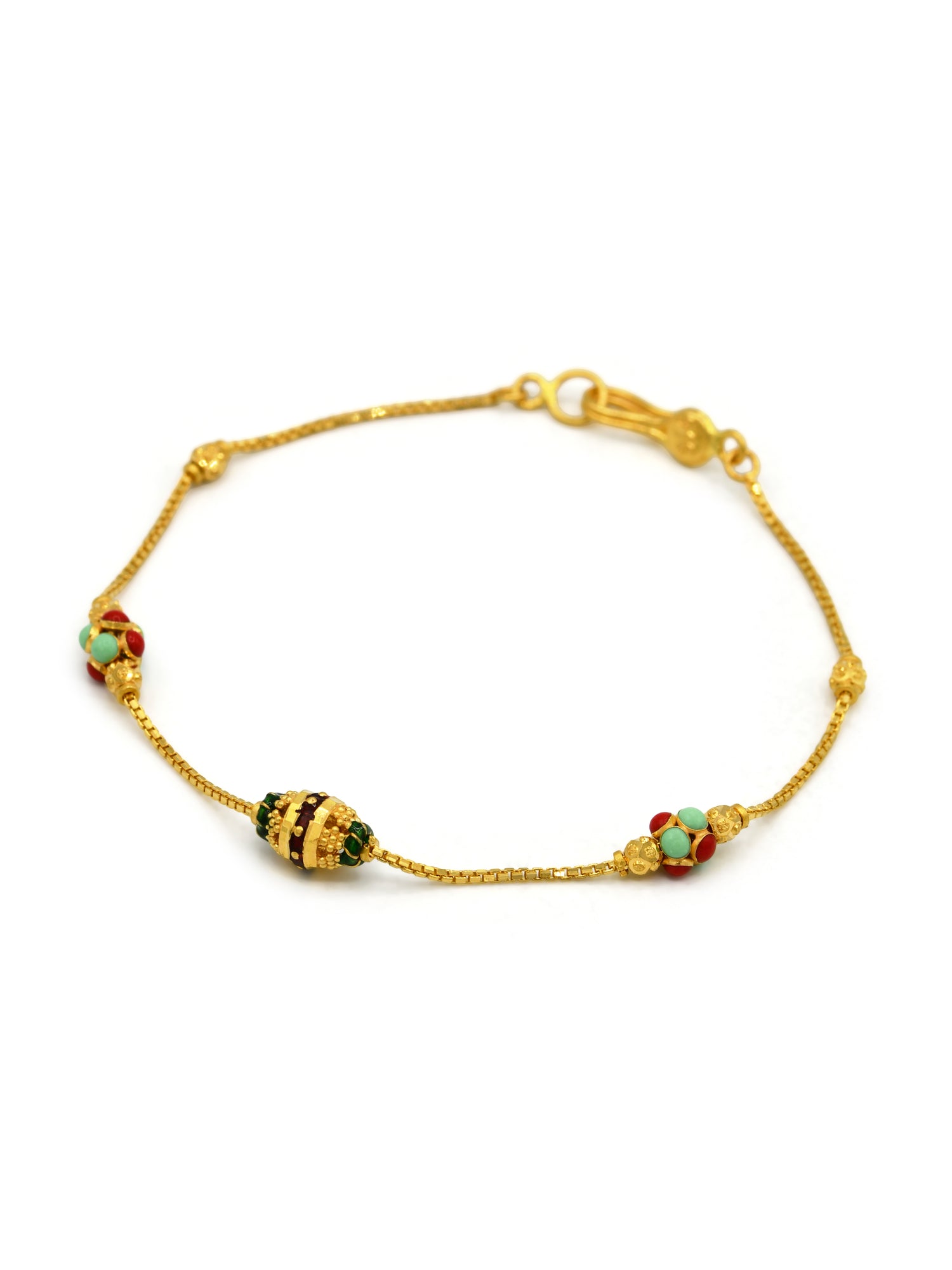 22ct Gold Minakari Ball Ladies Bracelet