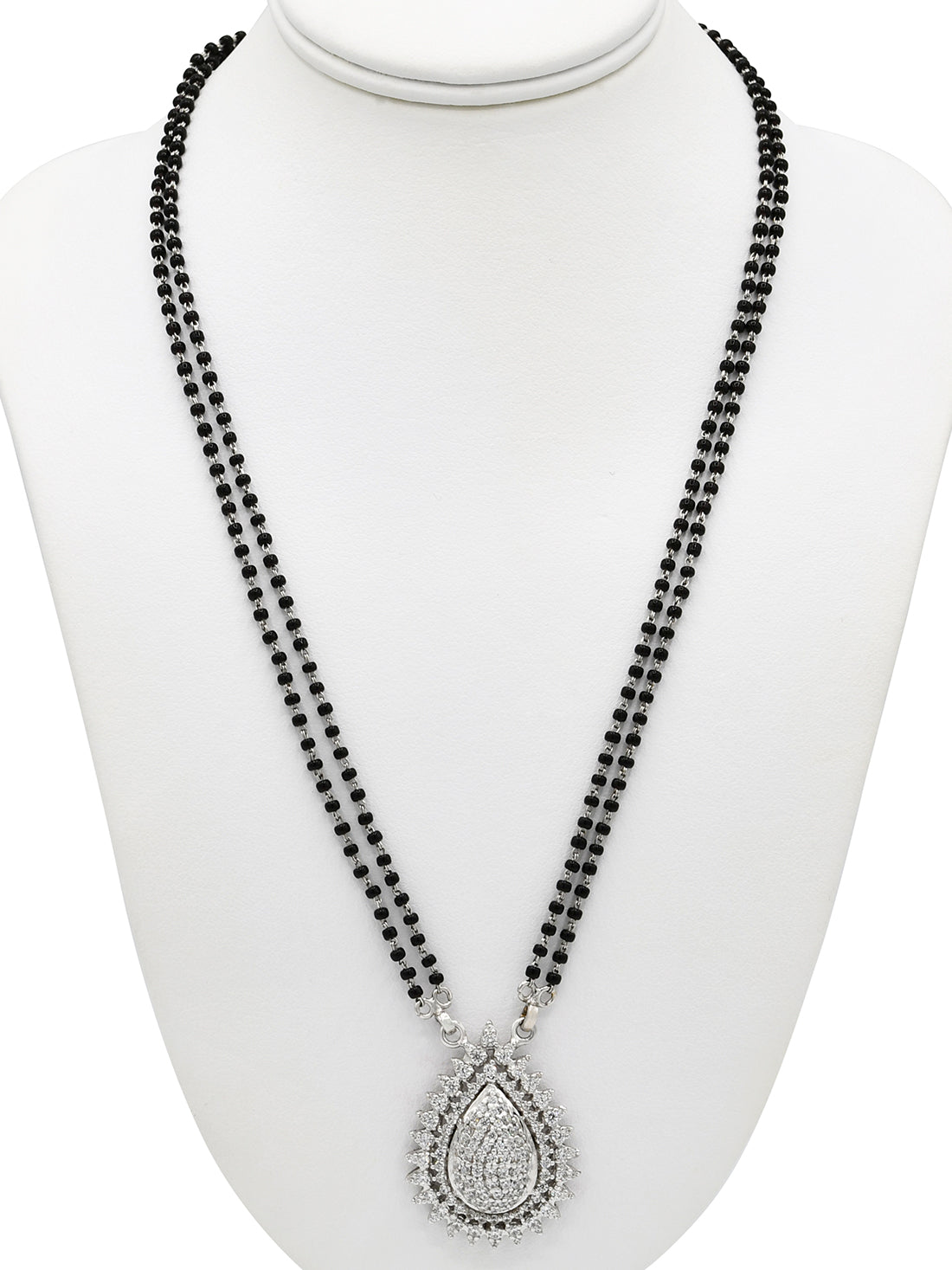 18ct White Gold CZ Mangal Sutra