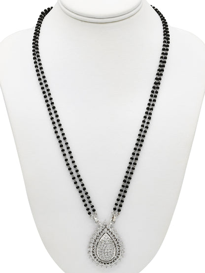 18ct White Gold CZ Mangal Sutra