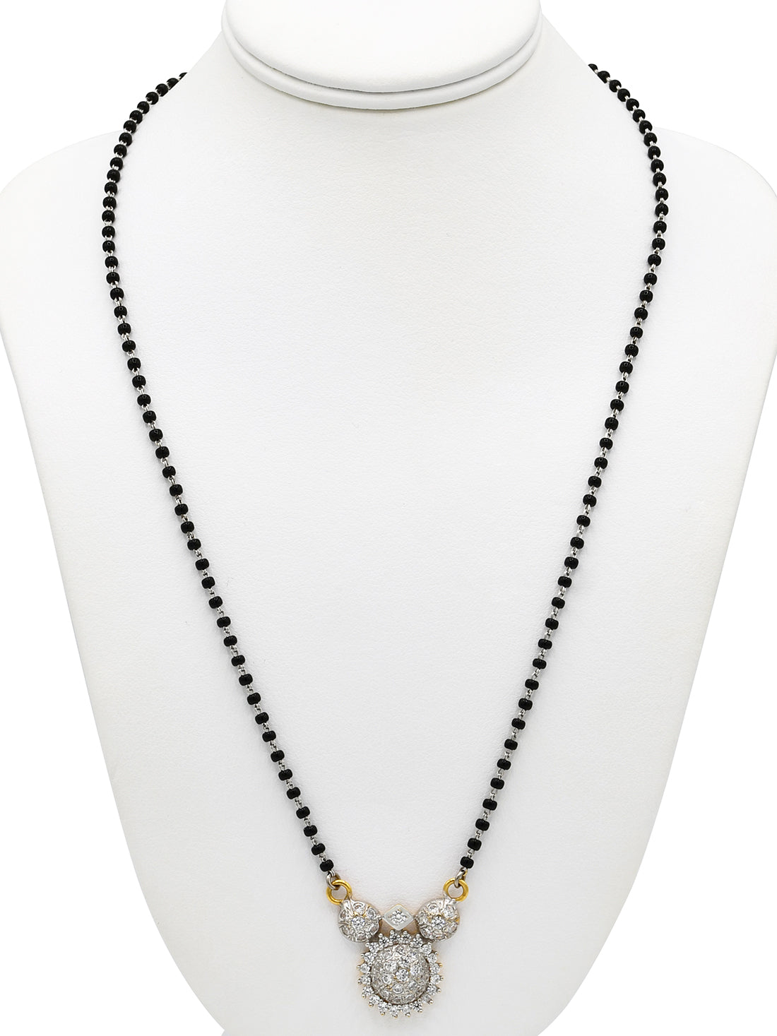 18ct White Gold CZ Mangal Sutra