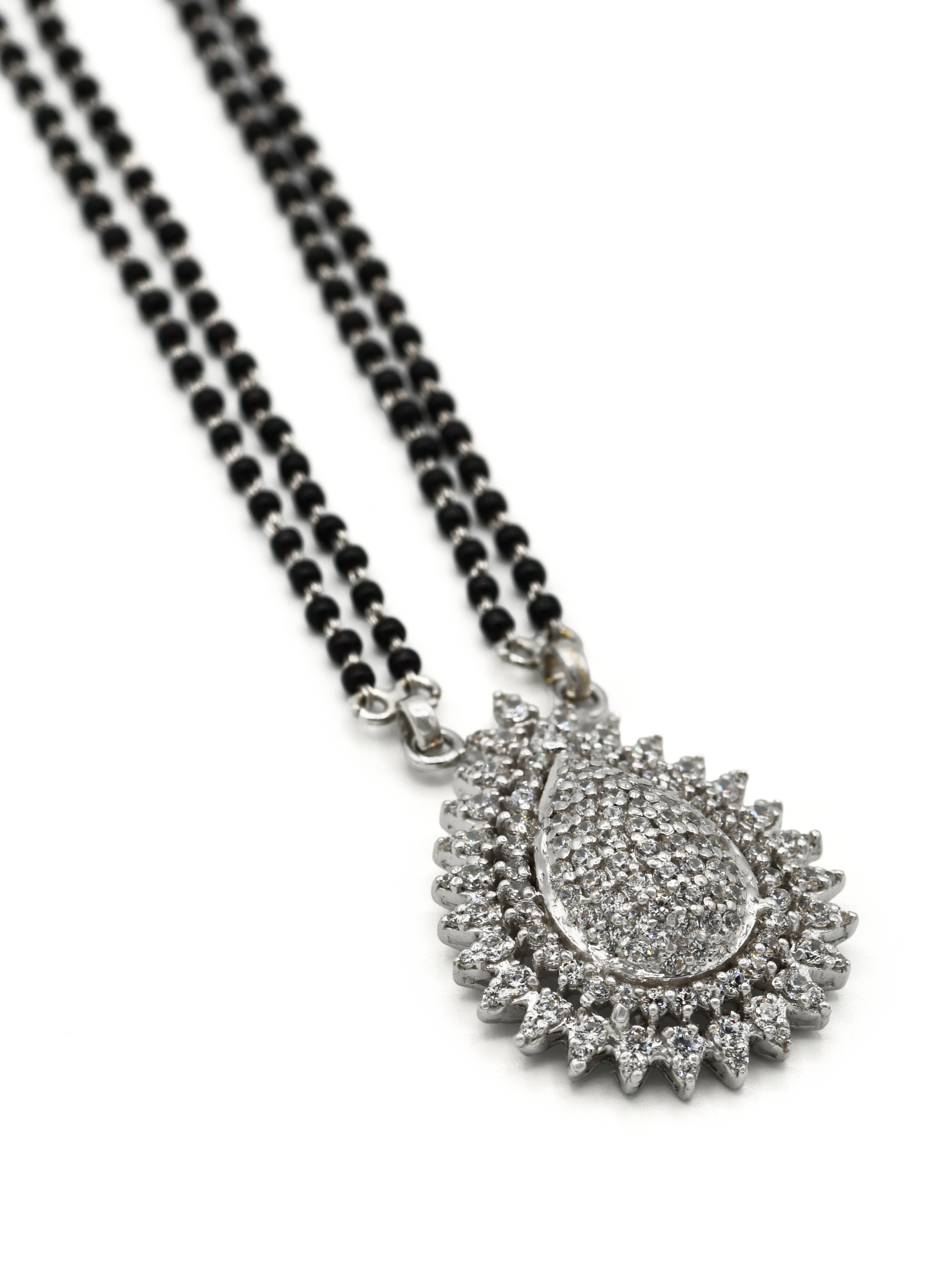 18ct White Gold CZ Mangal Sutra - Roop Darshan